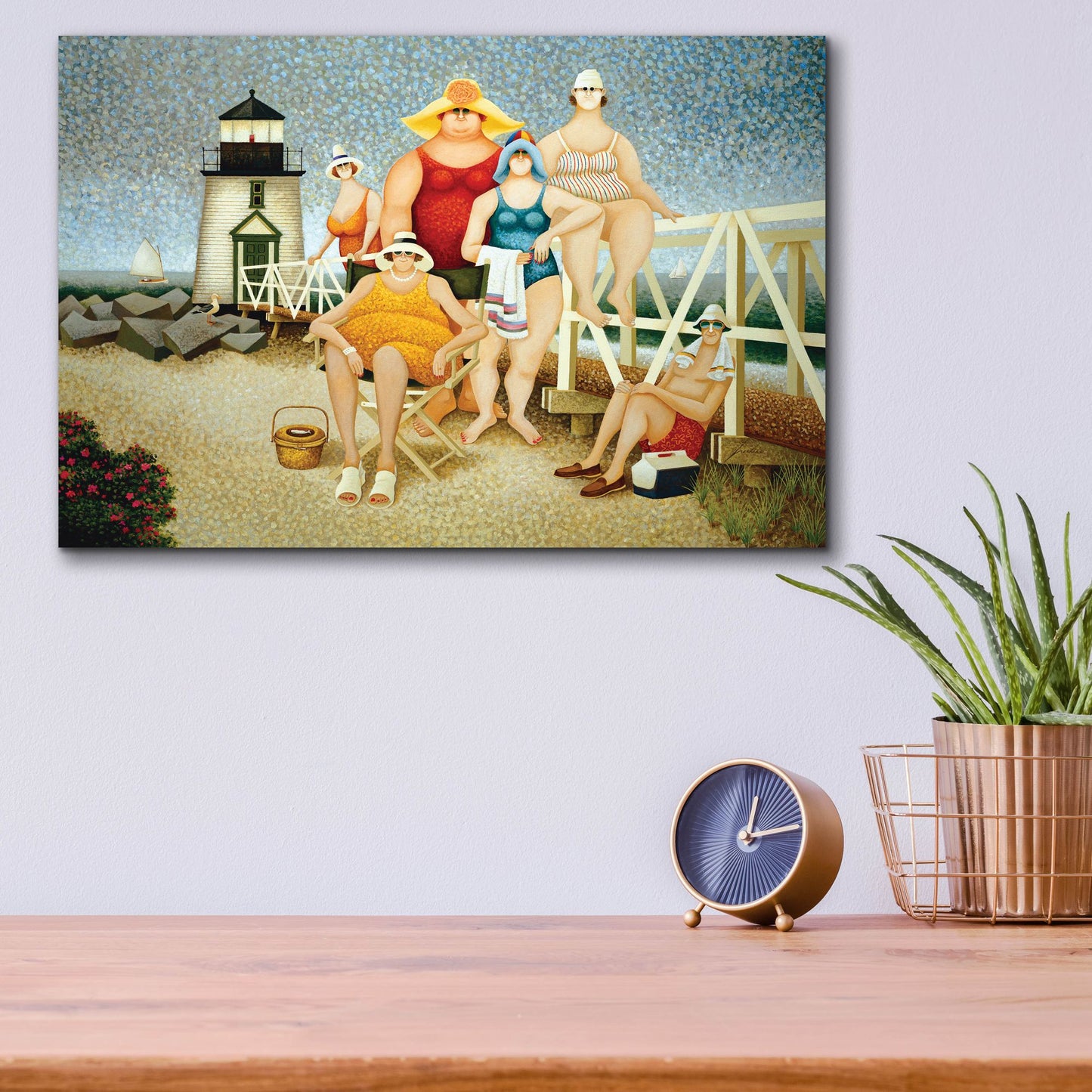 Epic Art 'Beach Vacation' by Lowell Herrero, Acrylic Glass Wall Art,16x12