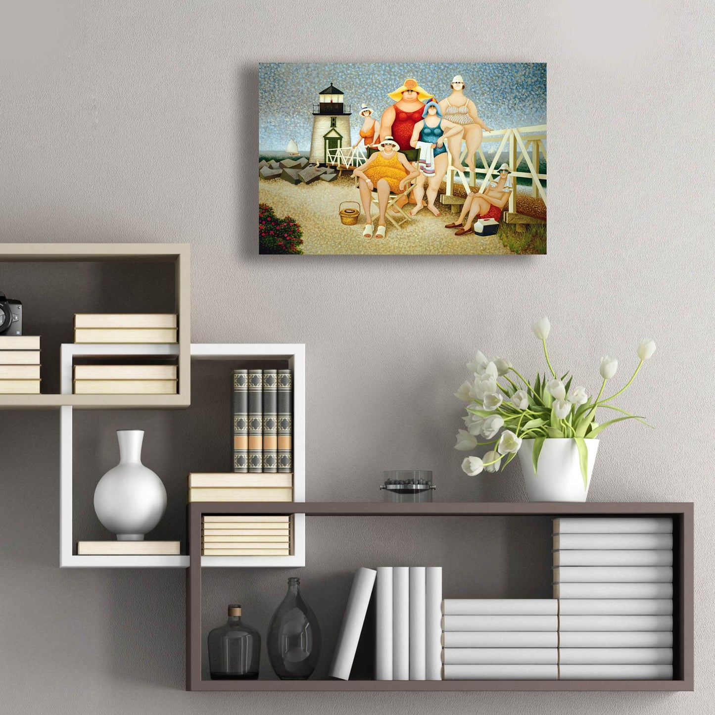 Epic Art 'Beach Vacation' by Lowell Herrero, Acrylic Glass Wall Art,24x16