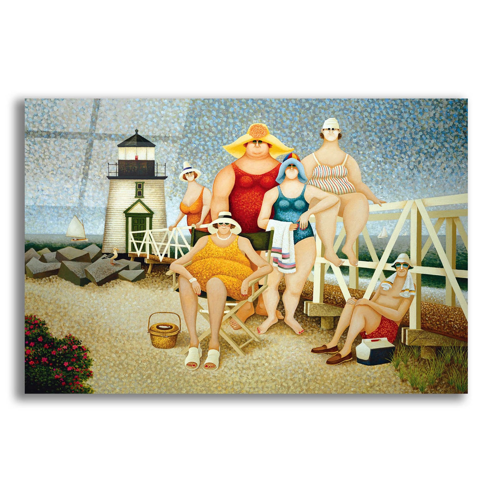 Epic Art 'Beach Vacation' by Lowell Herrero, Acrylic Glass Wall Art,24x16