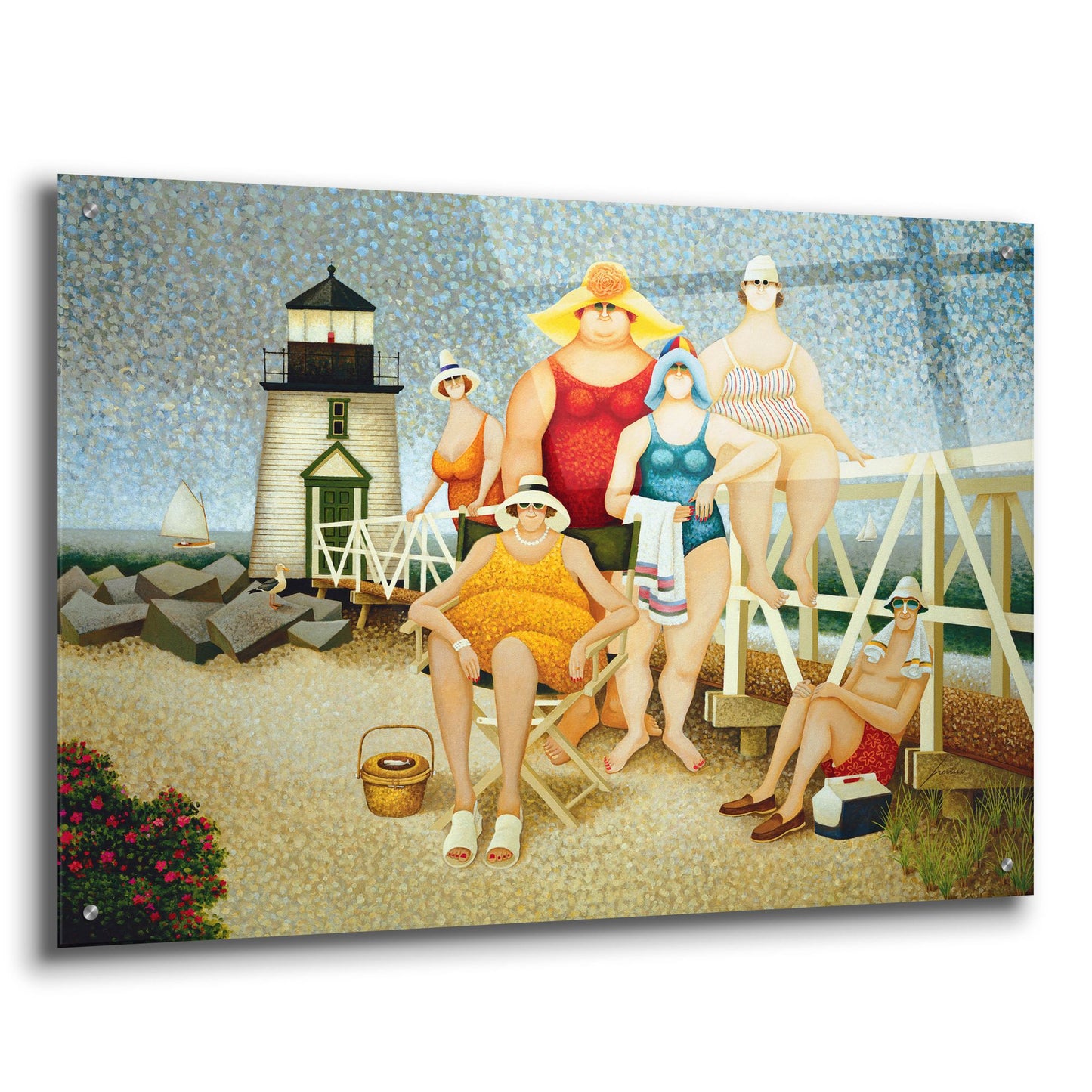 Epic Art 'Beach Vacation' by Lowell Herrero, Acrylic Glass Wall Art,36x24