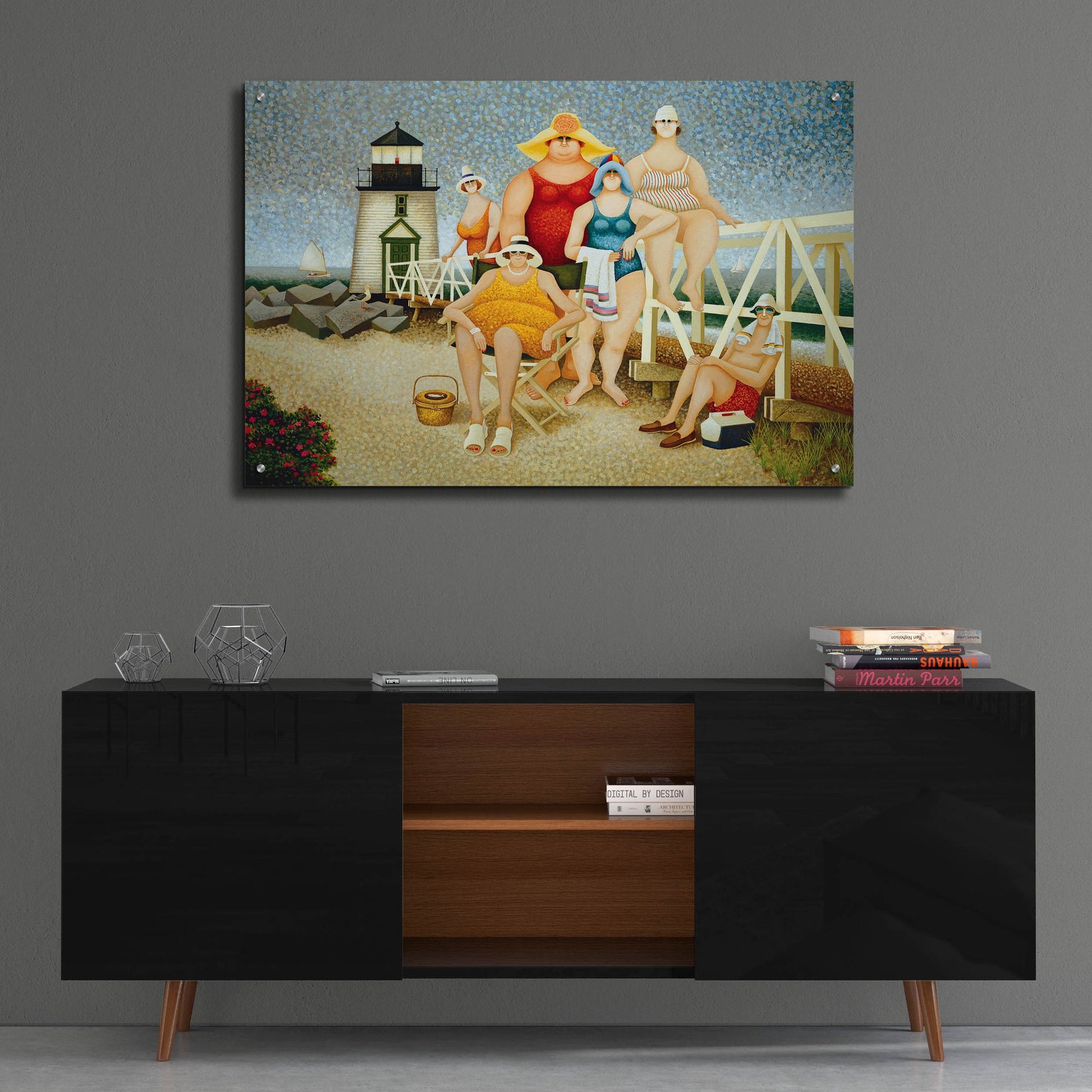 Epic Art 'Beach Vacation' by Lowell Herrero, Acrylic Glass Wall Art,36x24