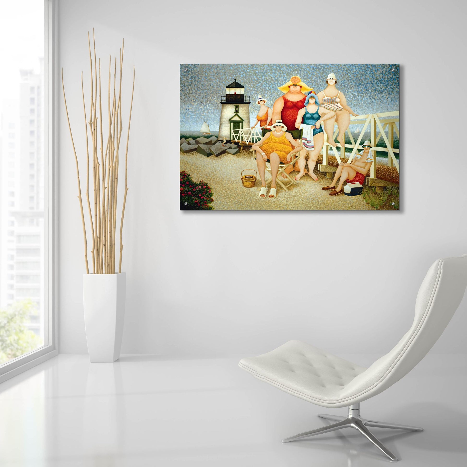 Epic Art 'Beach Vacation' by Lowell Herrero, Acrylic Glass Wall Art,36x24