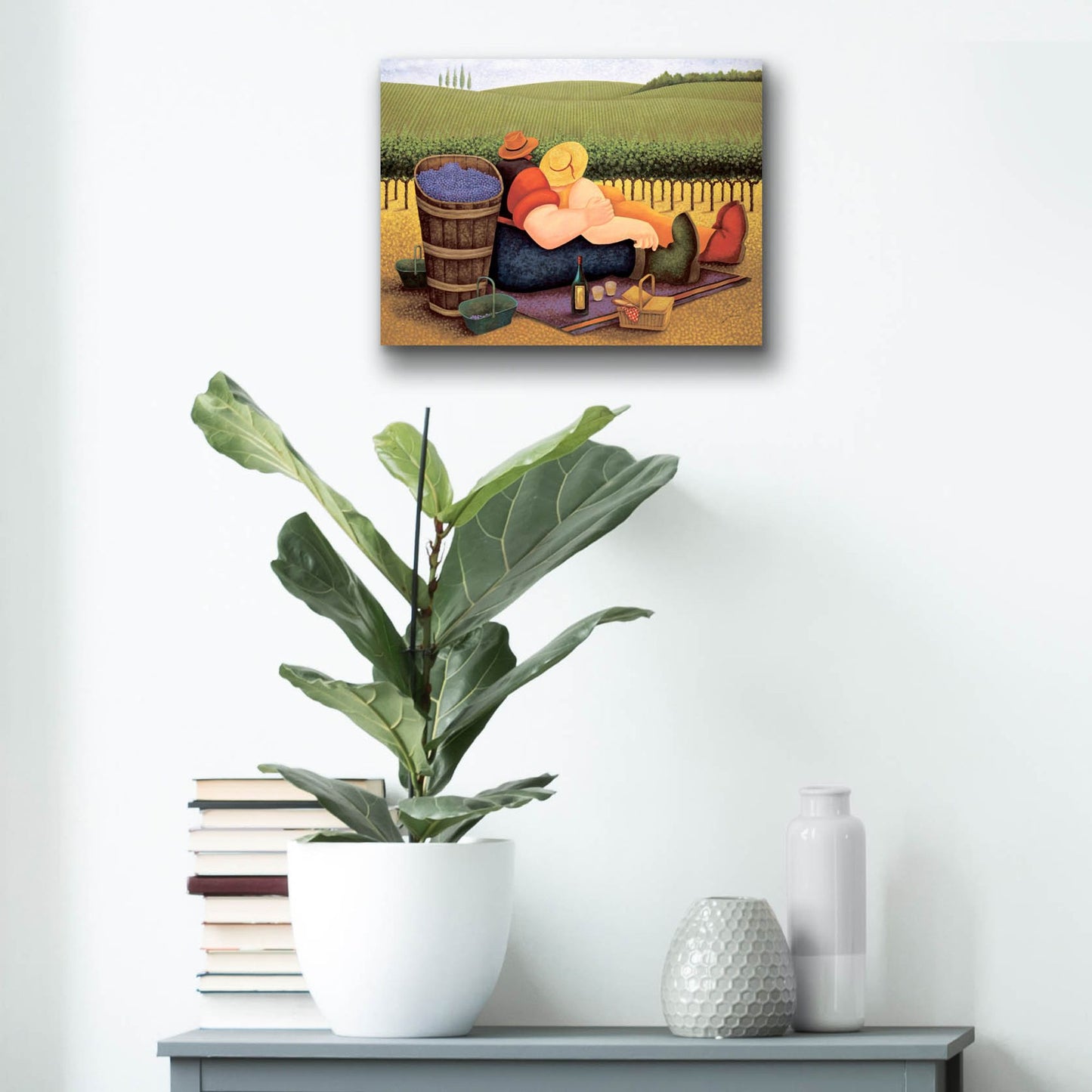 Epic Art 'Summer Picnic' by Lowell Herrero, Acrylic Glass Wall Art,16x12