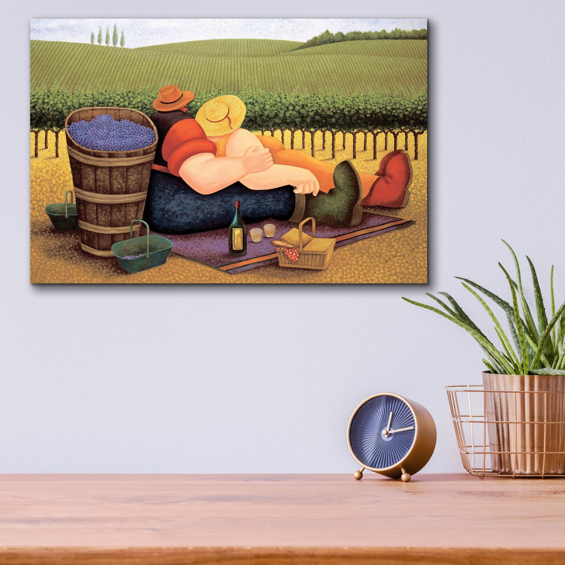 Epic Art 'Summer Picnic' by Lowell Herrero, Acrylic Glass Wall Art,16x12