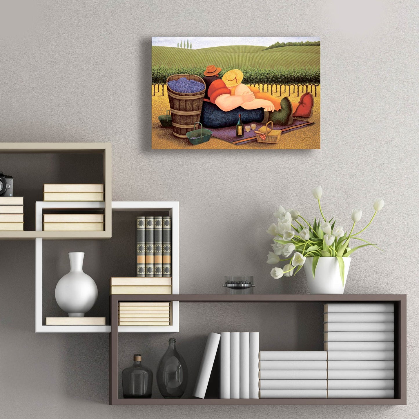 Epic Art 'Summer Picnic' by Lowell Herrero, Acrylic Glass Wall Art,24x16