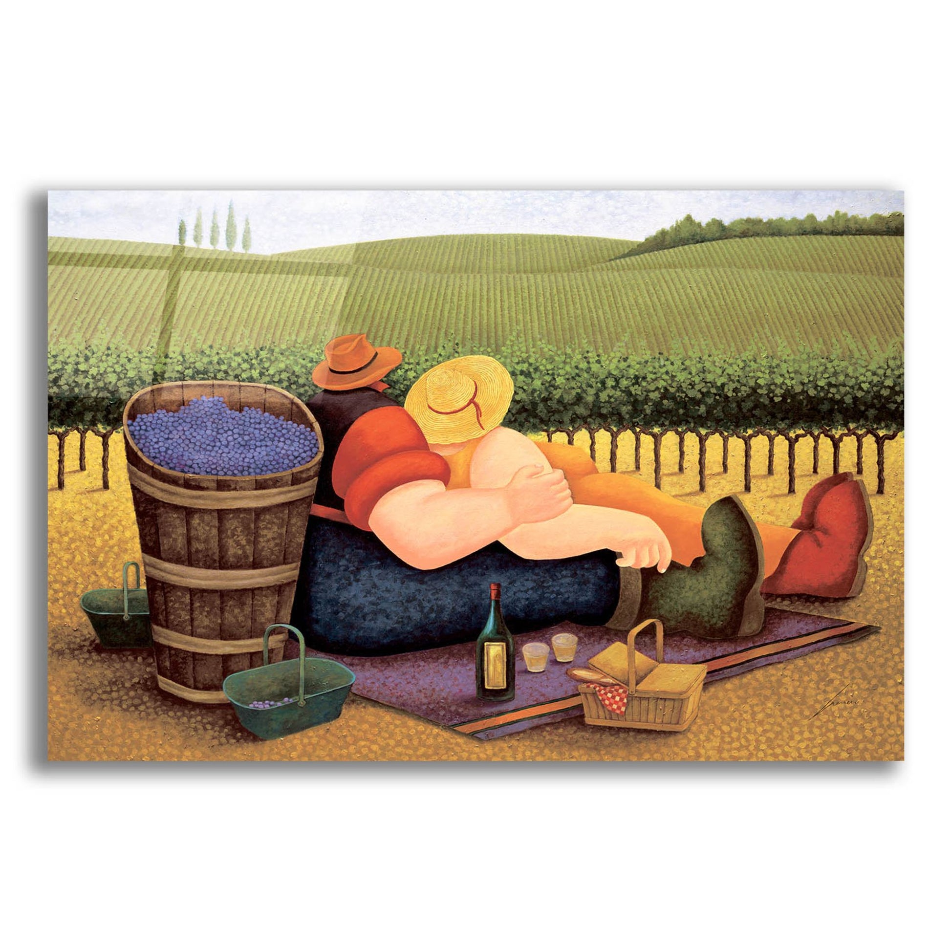 Epic Art 'Summer Picnic' by Lowell Herrero, Acrylic Glass Wall Art,24x16