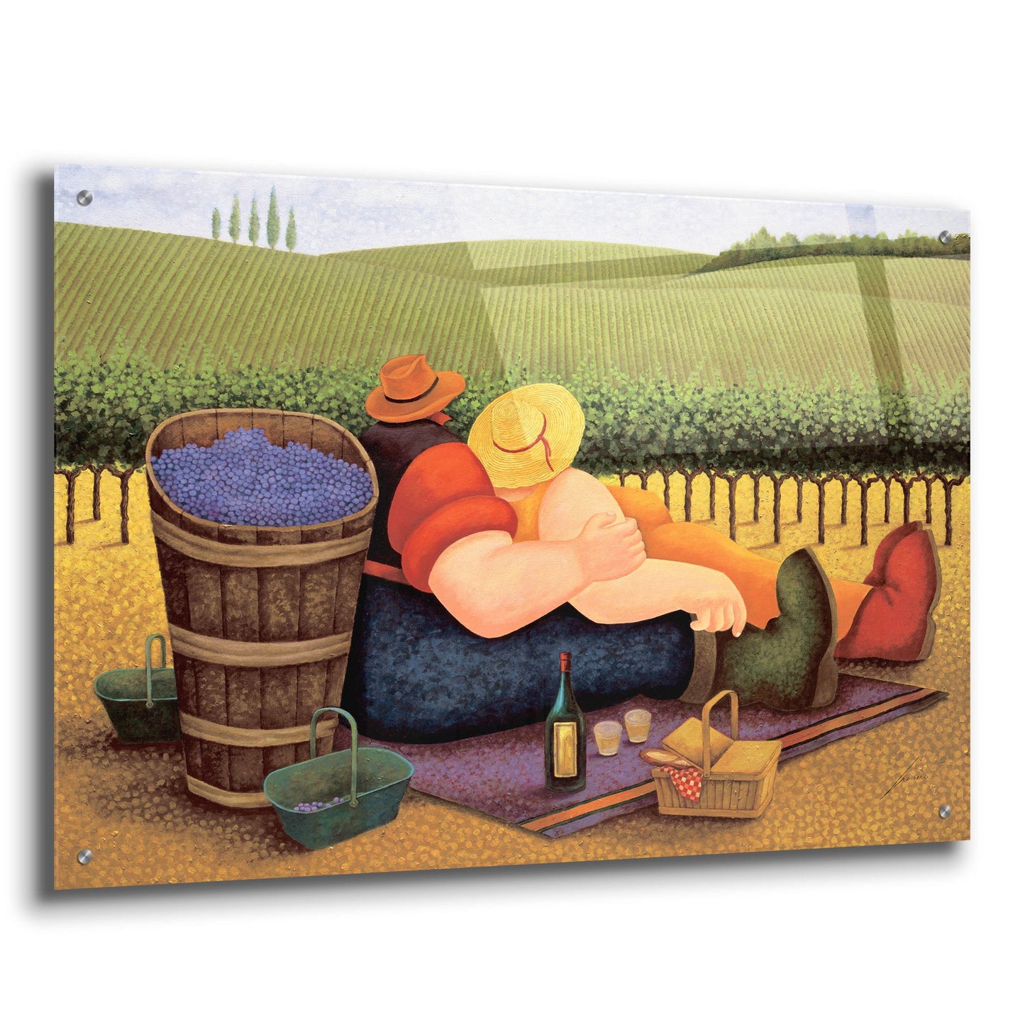 Epic Art 'Summer Picnic' by Lowell Herrero, Acrylic Glass Wall Art,36x24