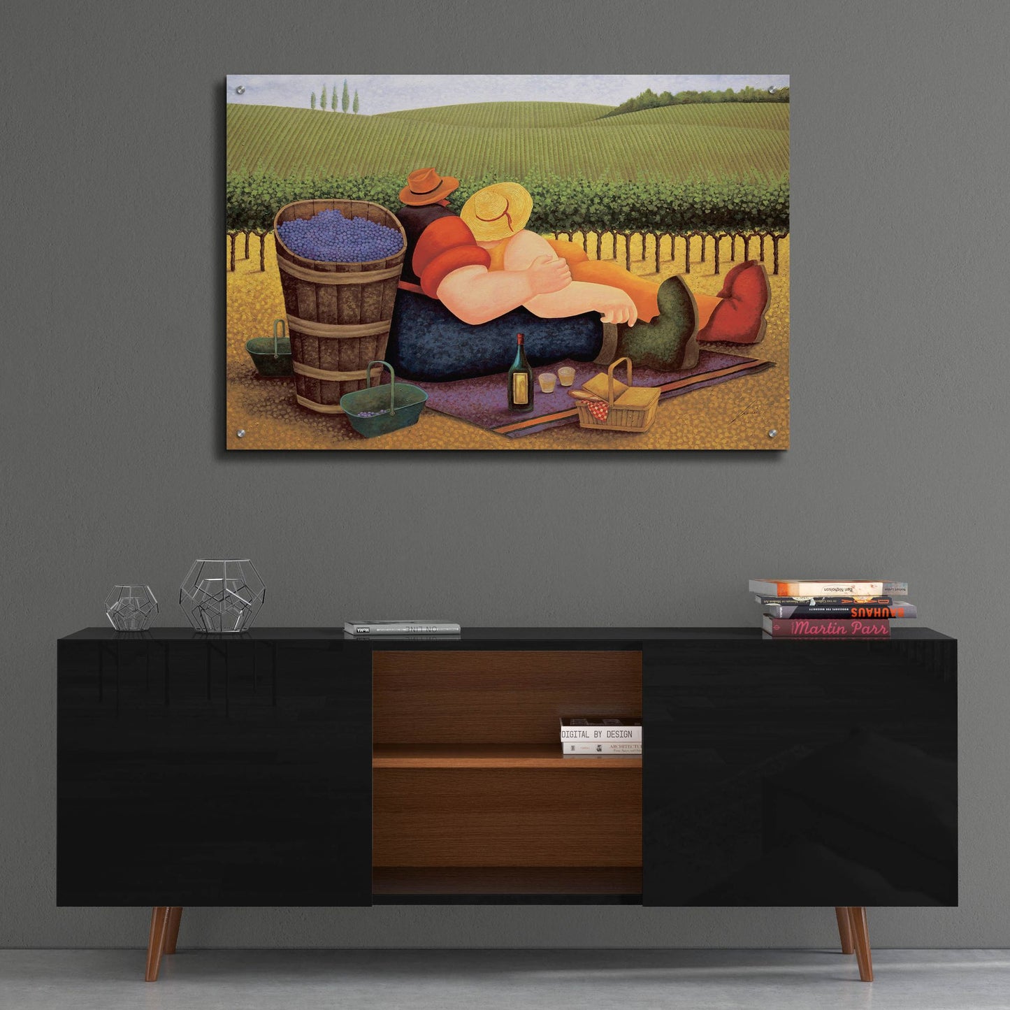 Epic Art 'Summer Picnic' by Lowell Herrero, Acrylic Glass Wall Art,36x24