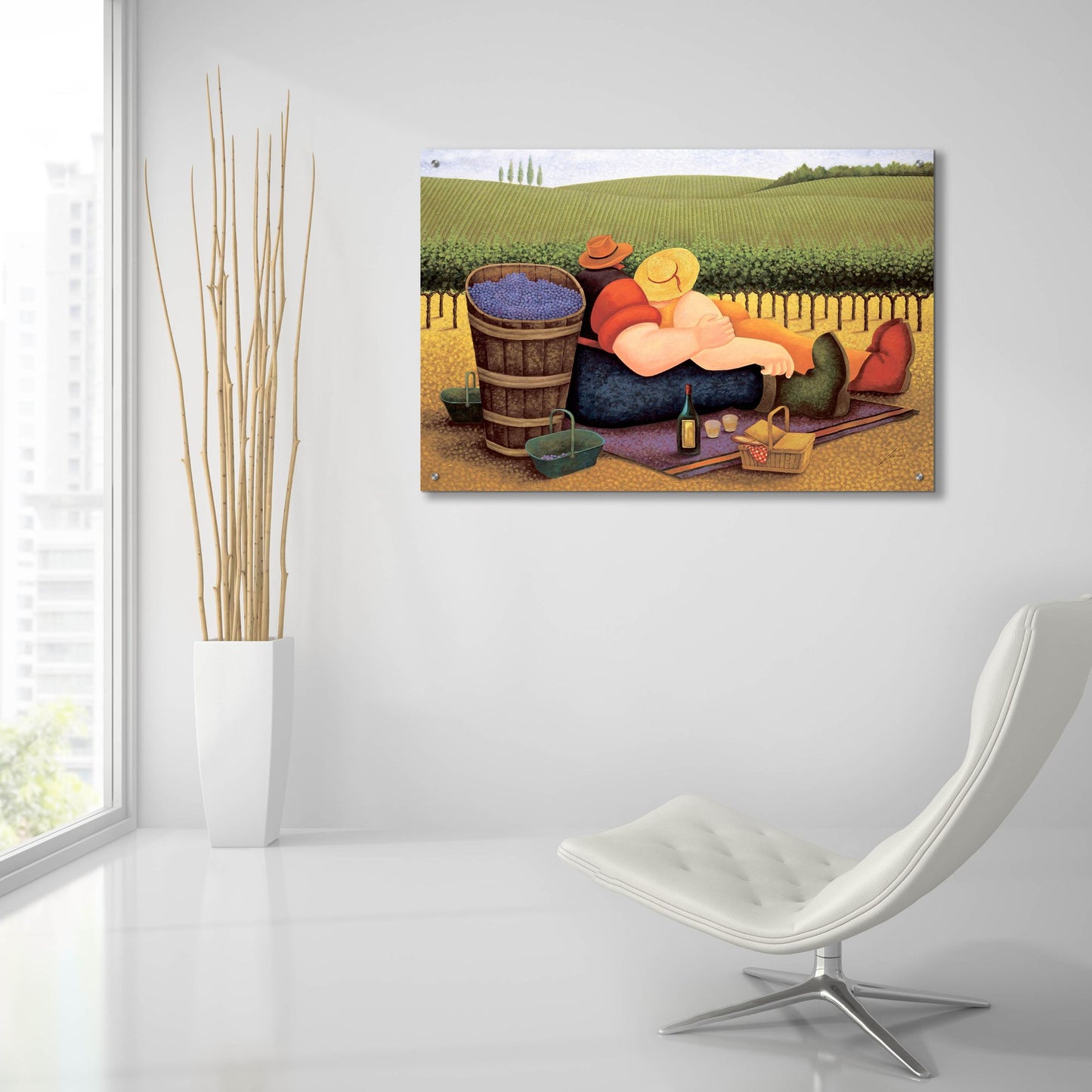 Epic Art 'Summer Picnic' by Lowell Herrero, Acrylic Glass Wall Art,36x24