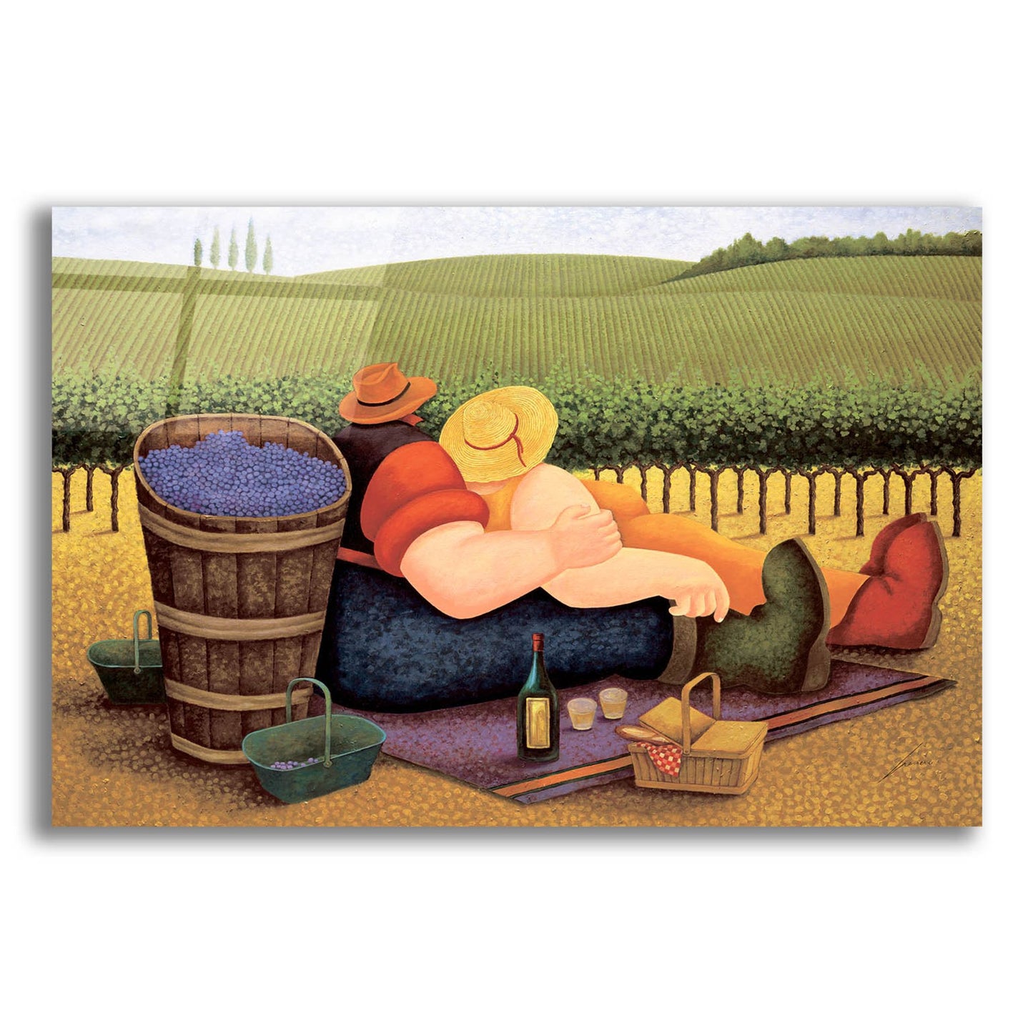 Epic Art 'Summer Picnic' by Lowell Herrero, Acrylic Glass Wall Art