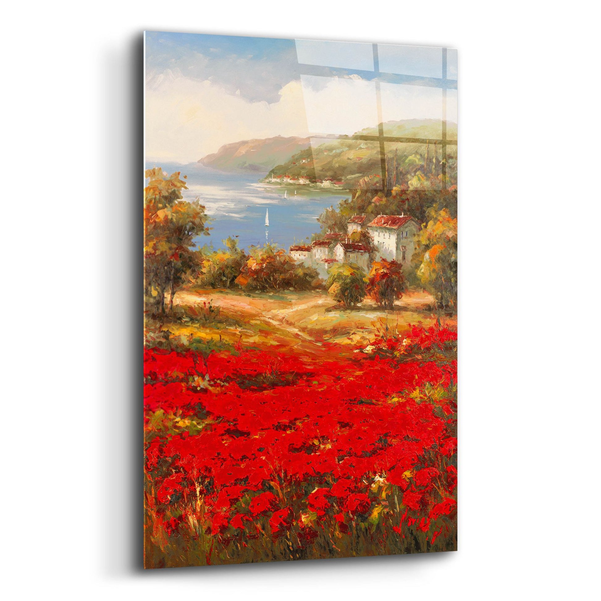 Epic Art 'Poppy Harbor' by Marino, Acrylic Glass Wall Art,12x16