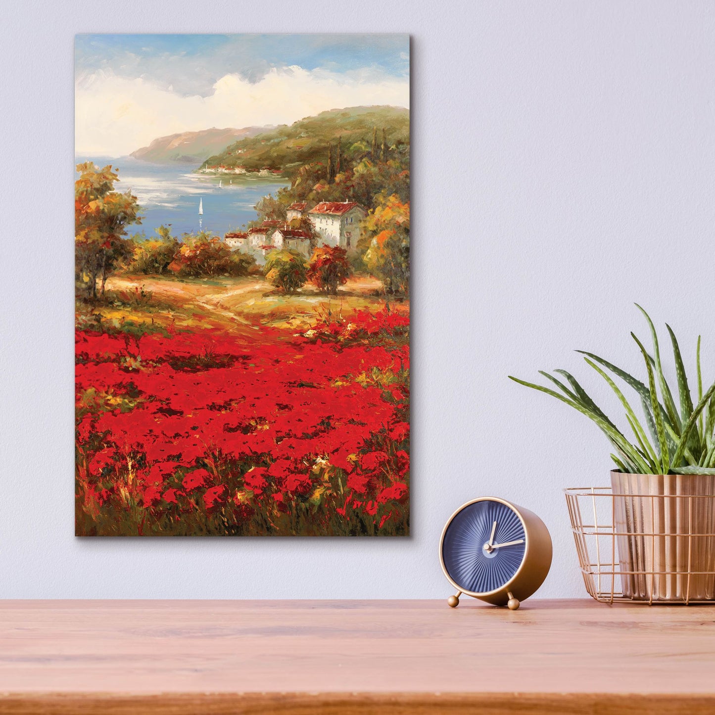 Epic Art 'Poppy Harbor' by Marino, Acrylic Glass Wall Art,12x16