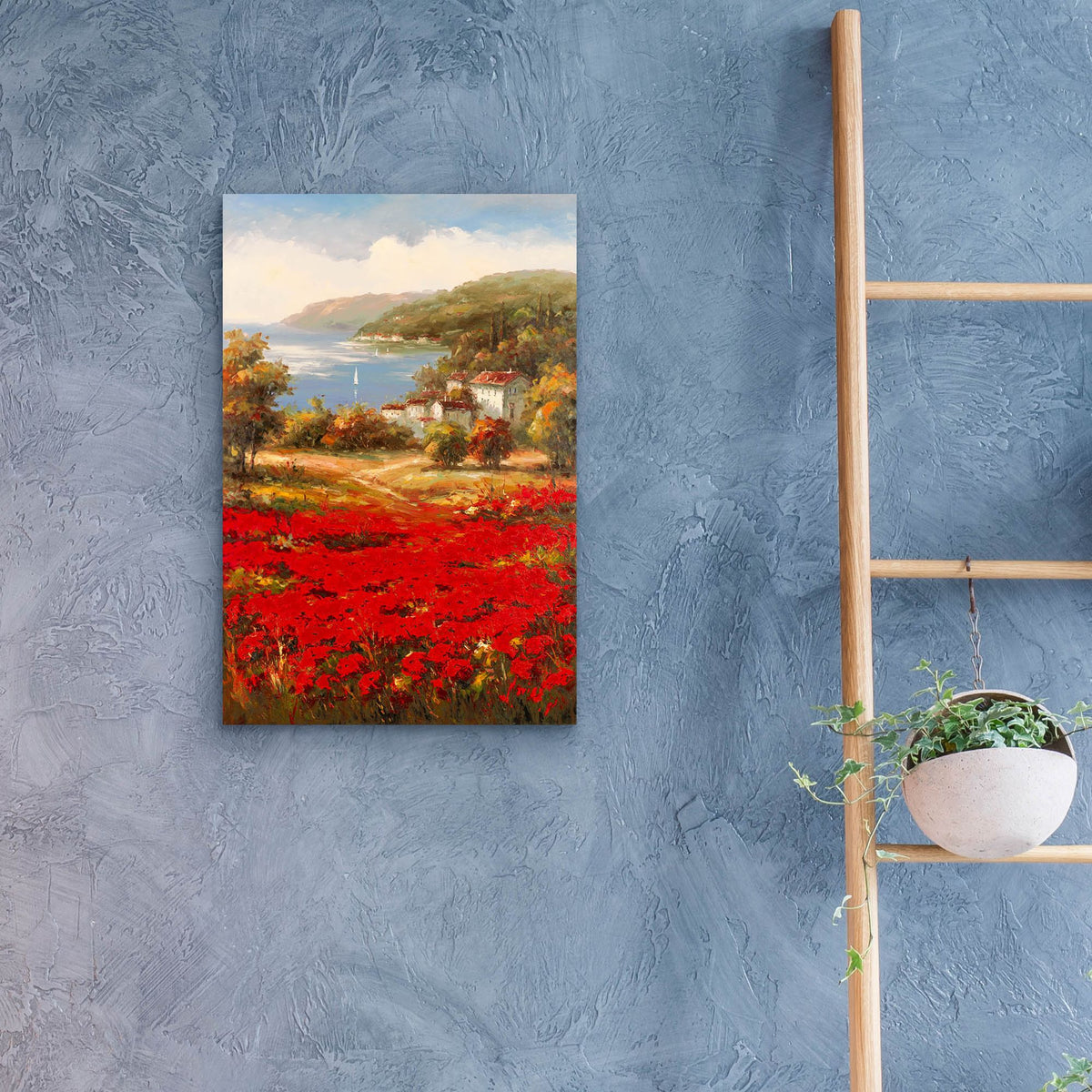 Epic Art 'Poppy Harbor' by Marino, Acrylic Glass Wall Art,16x24