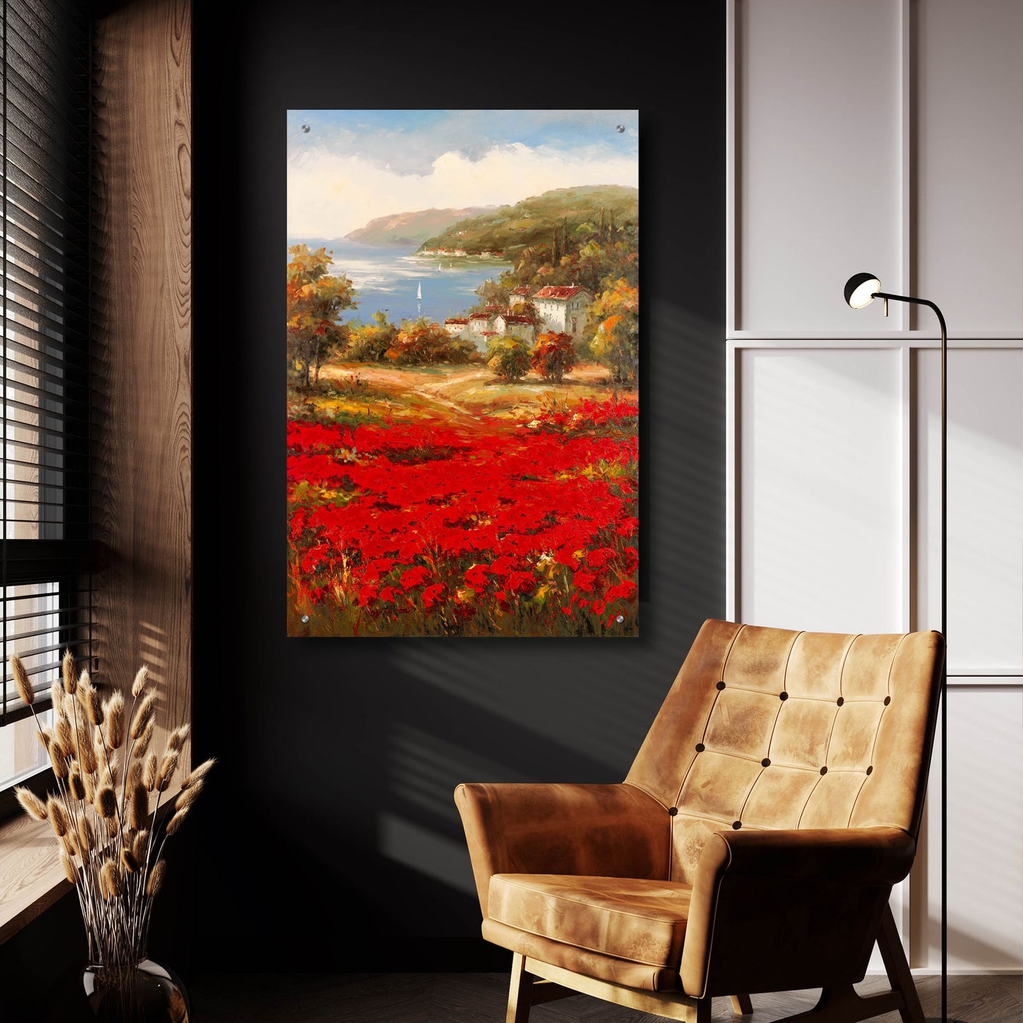 Epic Art 'Poppy Harbor' by Marino, Acrylic Glass Wall Art,24x36