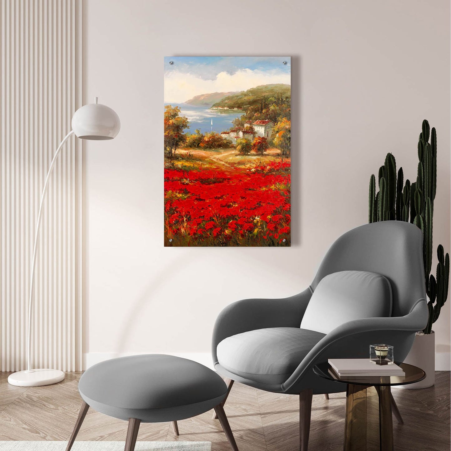 Epic Art 'Poppy Harbor' by Marino, Acrylic Glass Wall Art,24x36