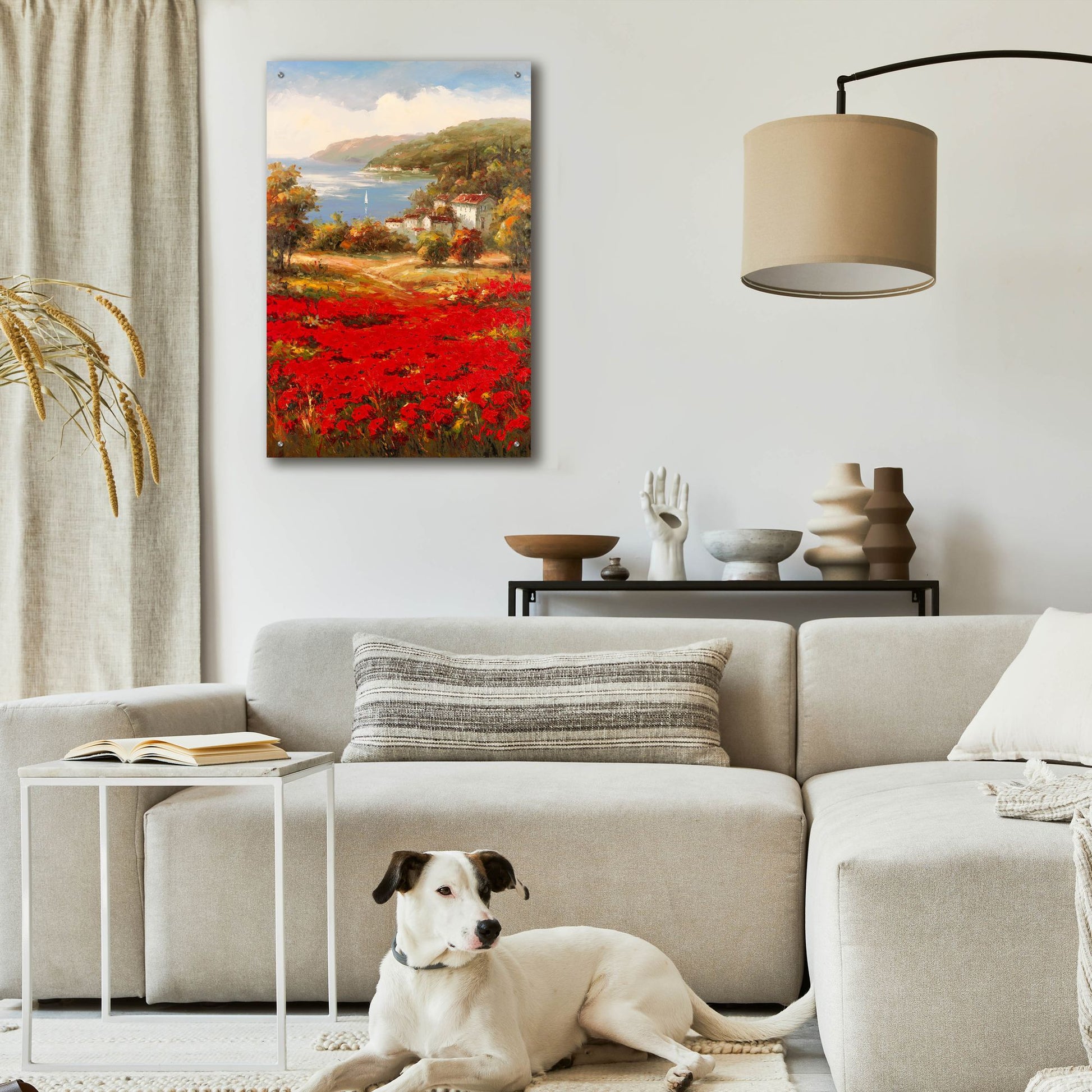 Epic Art 'Poppy Harbor' by Marino, Acrylic Glass Wall Art,24x36