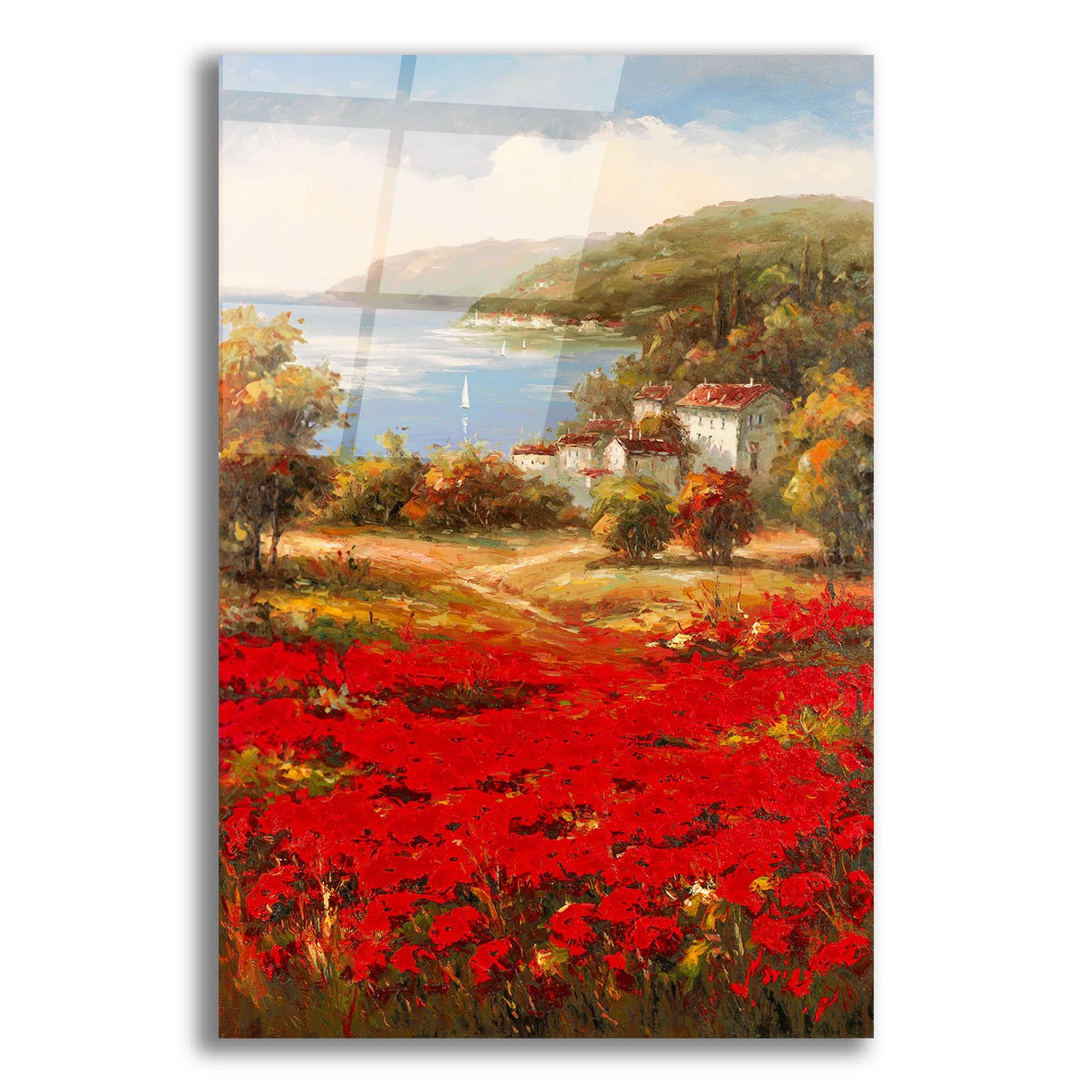 Epic Art 'Poppy Harbor' by Marino, Acrylic Glass Wall Art