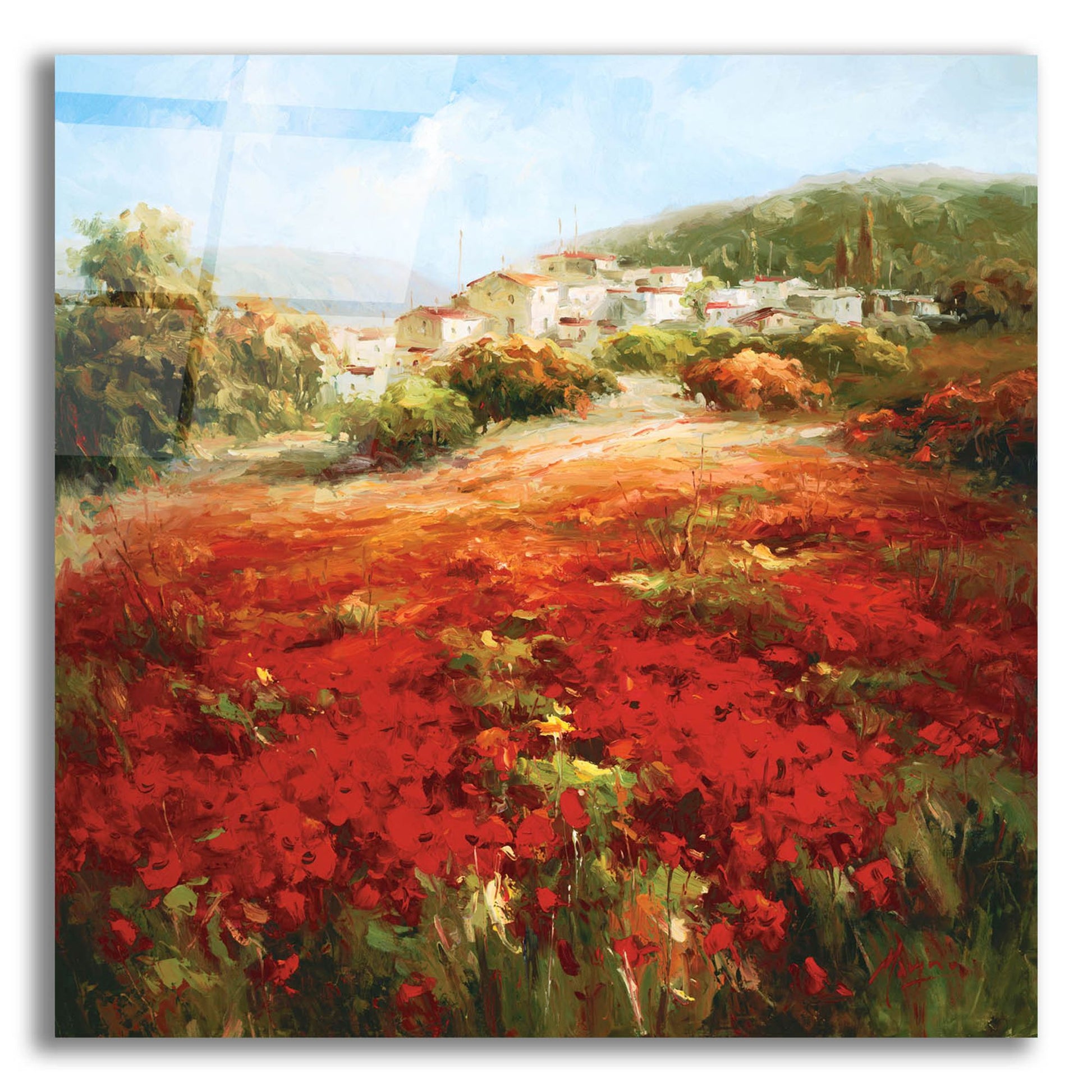 Epic Art 'Poppyhill Village' by Marino, Acrylic Glass Wall Art