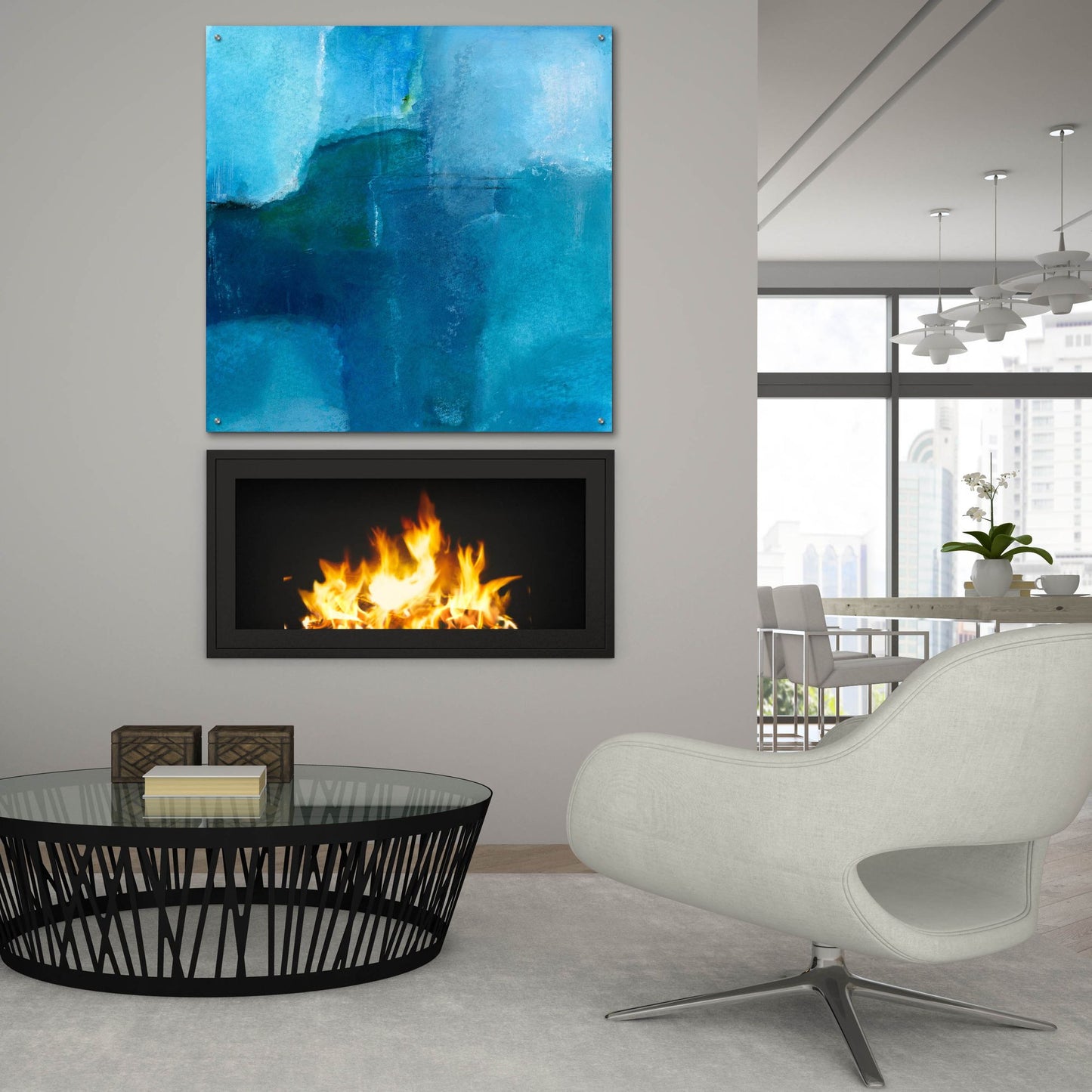 Epic Art 'Ocean No 4' by Michelle Oppenheimer, Acrylic Glass Wall Art,36x36