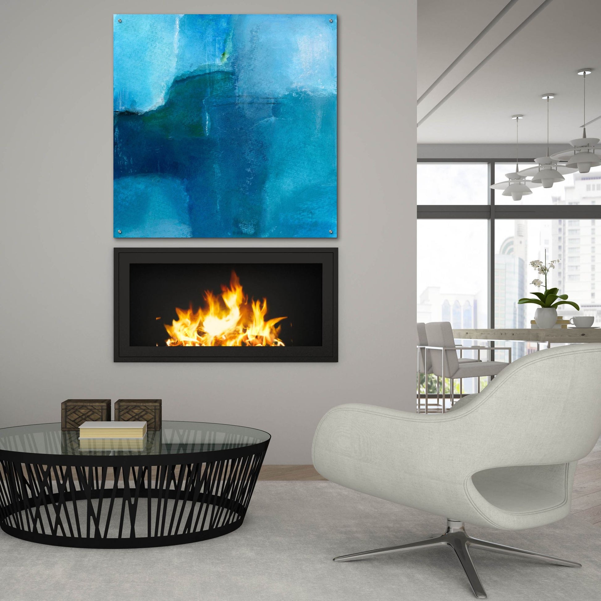 Epic Art 'Ocean No 4' by Michelle Oppenheimer, Acrylic Glass Wall Art,36x36