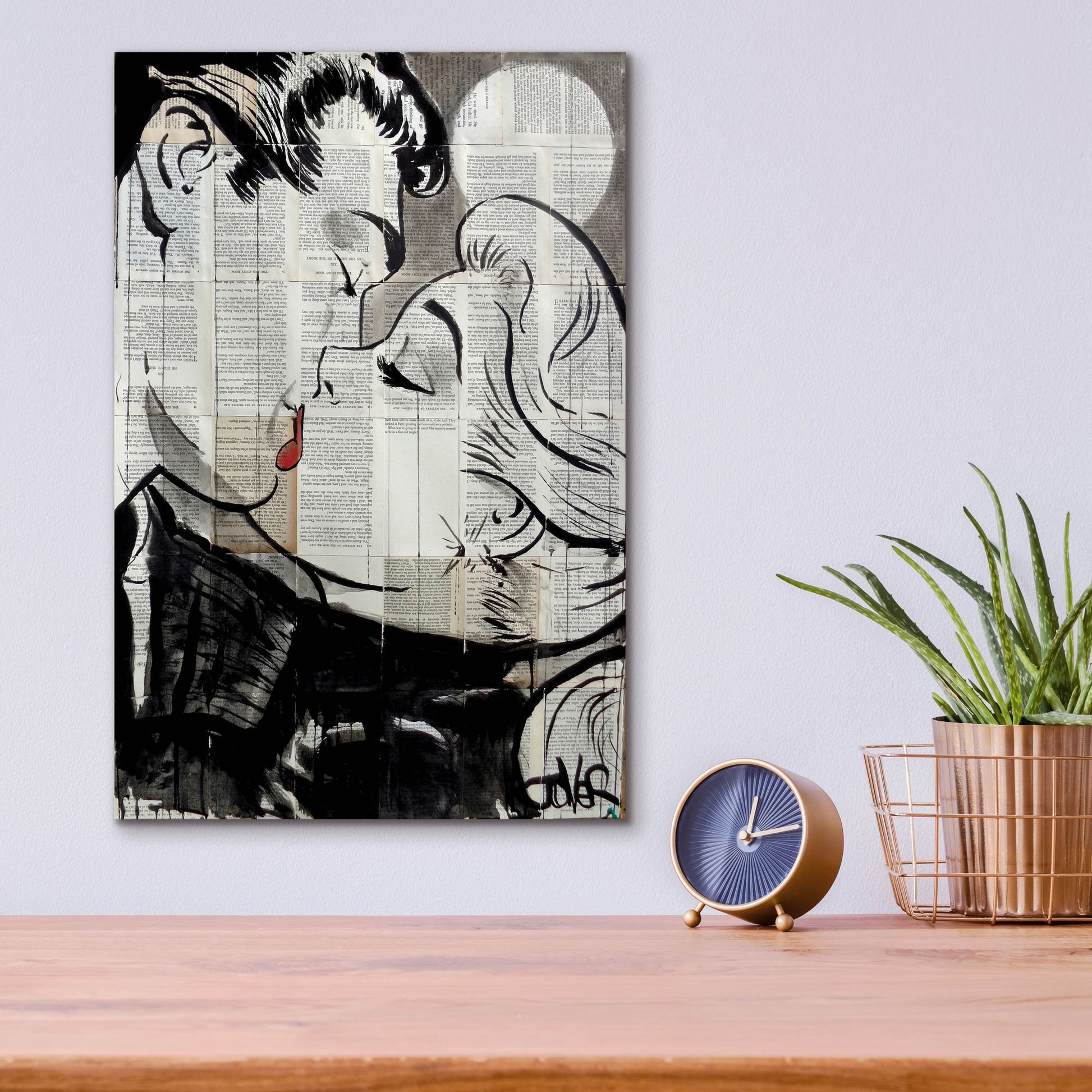 Epic Art 'Pop Kiss' by Loui Jover, Acrylic Glass Wall Art,12x16