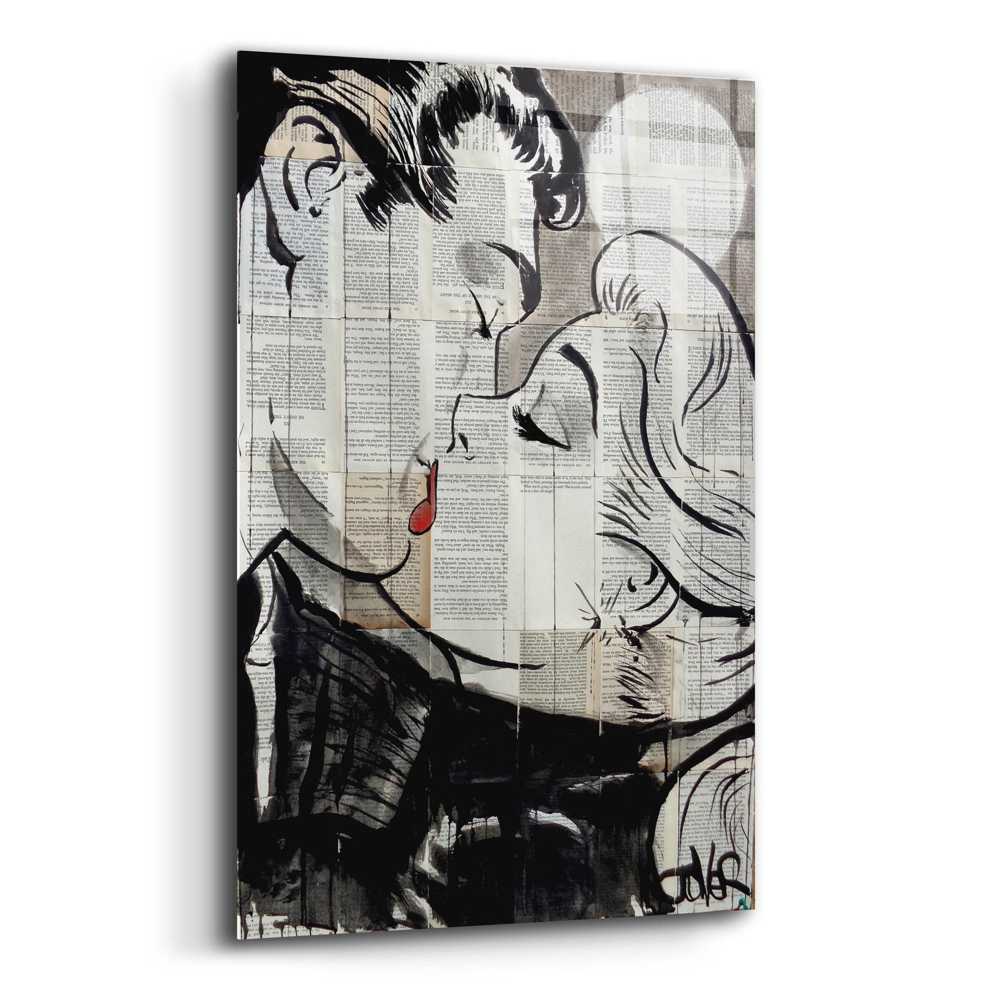 Epic Art 'Pop Kiss' by Loui Jover, Acrylic Glass Wall Art,16x24