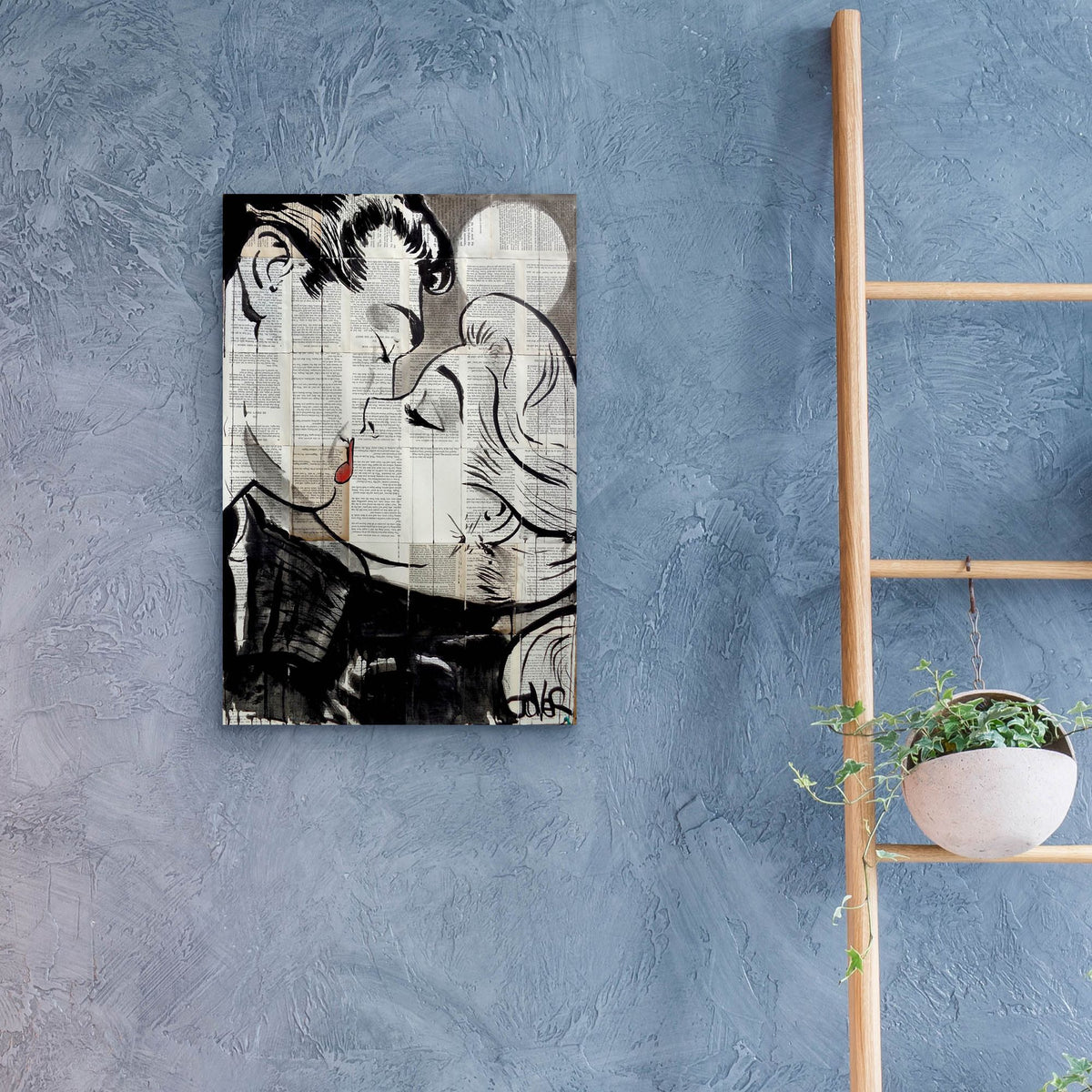 Epic Art 'Pop Kiss' by Loui Jover, Acrylic Glass Wall Art,16x24