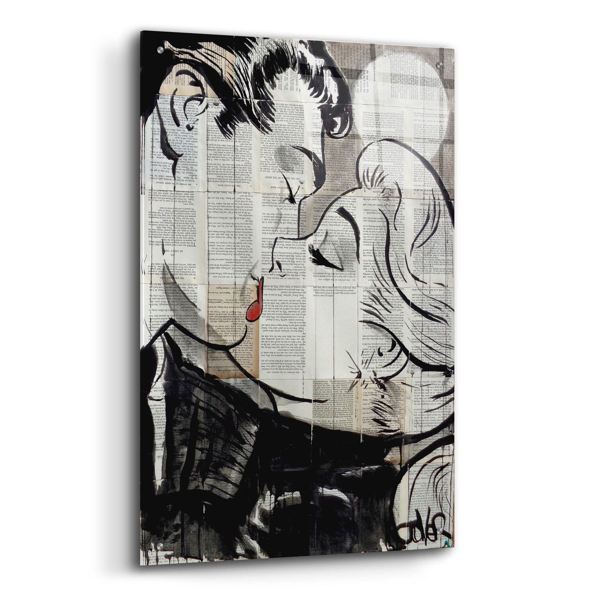 Epic Art 'Pop Kiss' by Loui Jover, Acrylic Glass Wall Art,24x36