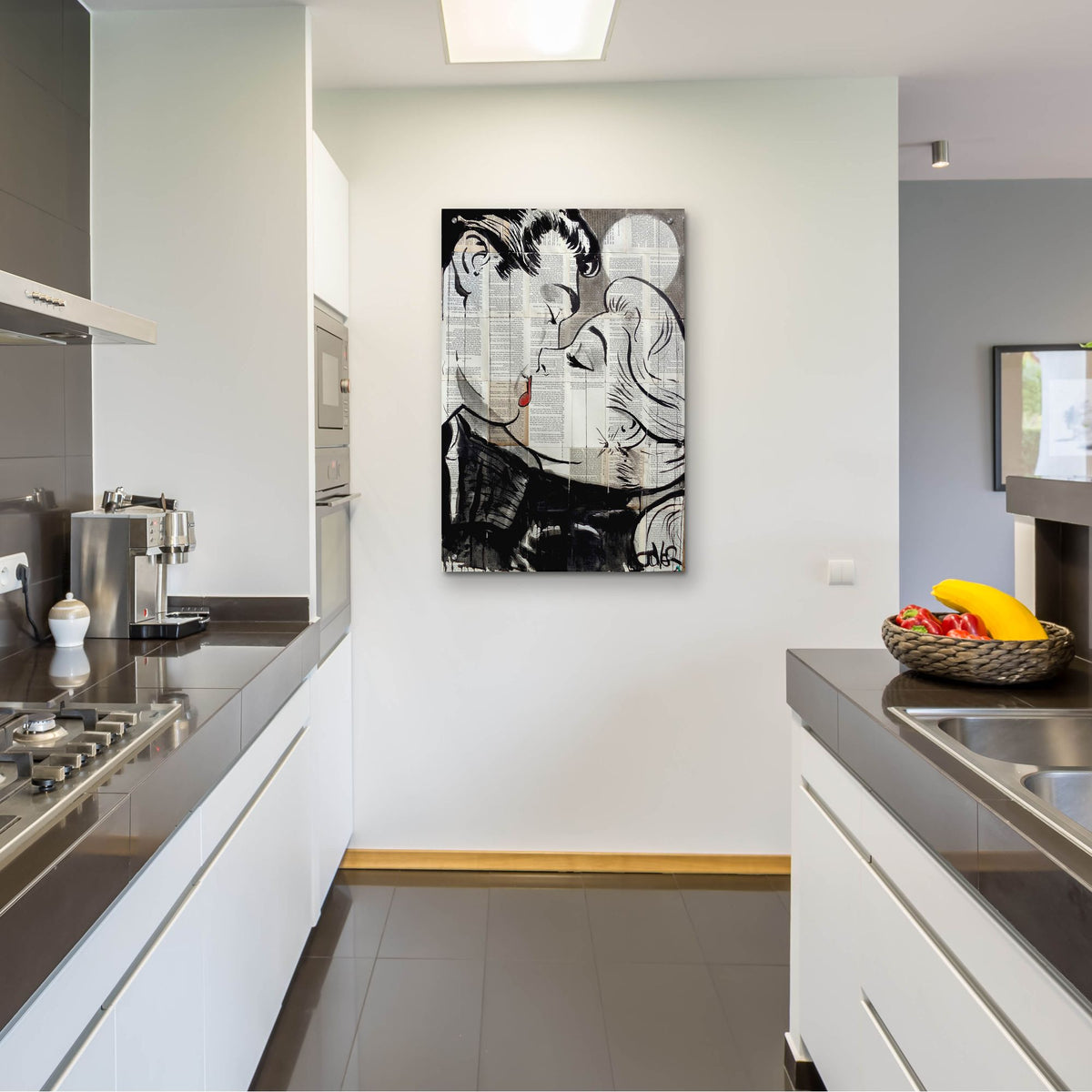 Epic Art 'Pop Kiss' by Loui Jover, Acrylic Glass Wall Art,24x36