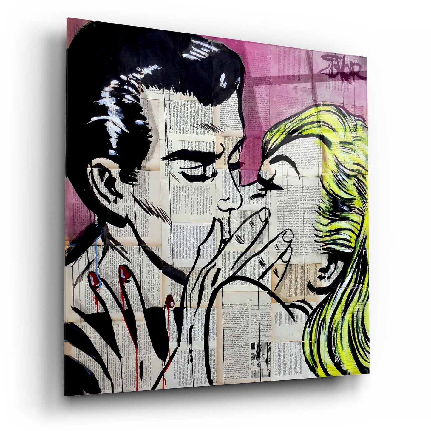 Epic Art 'Shut Up And Kiss Me' by Loui Jover, Acrylic Glass Wall Art,12x12