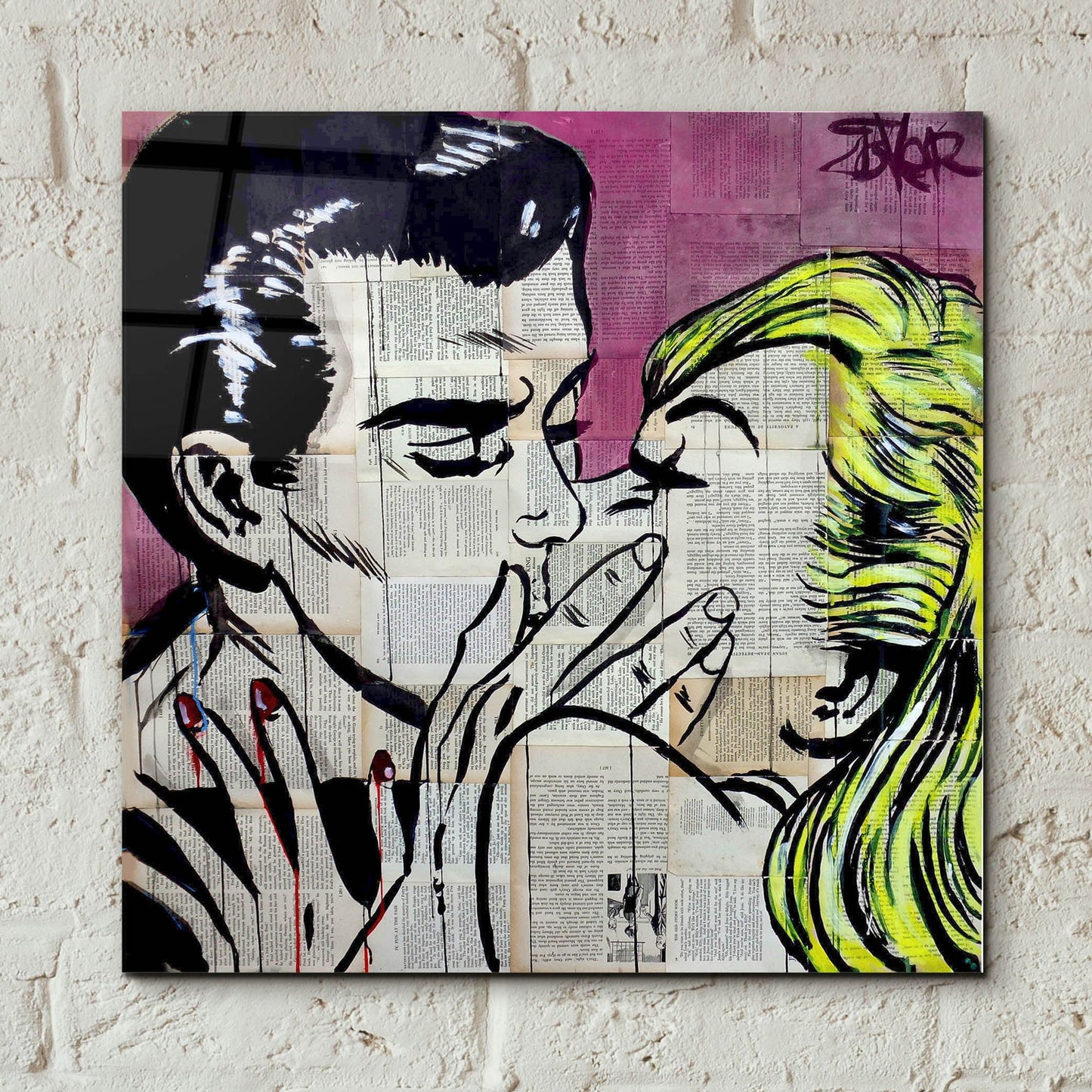 Epic Art 'Shut Up And Kiss Me' by Loui Jover, Acrylic Glass Wall Art,12x12