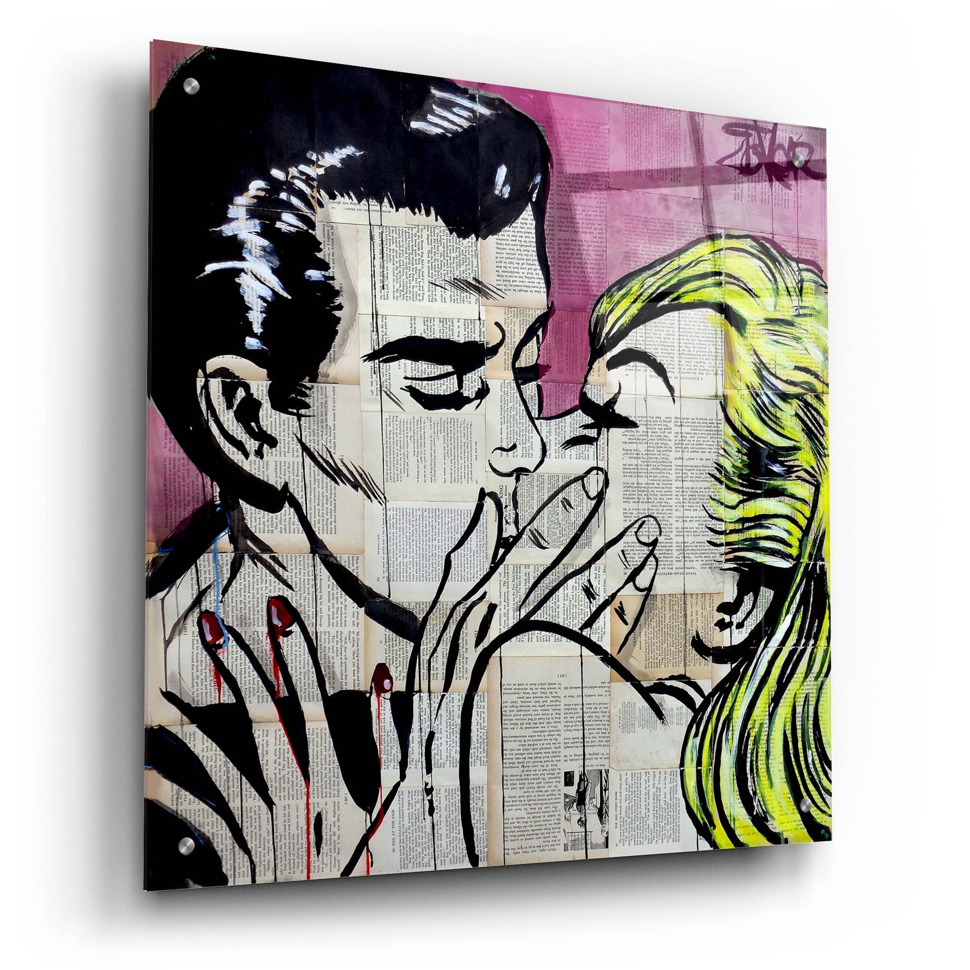 Epic Art 'Shut Up And Kiss Me' by Loui Jover, Acrylic Glass Wall Art,24x24