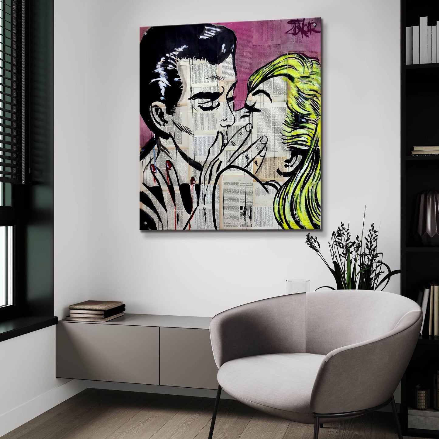Epic Art 'Shut Up And Kiss Me' by Loui Jover, Acrylic Glass Wall Art,36x36
