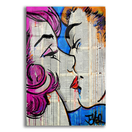 Epic Art 'True Pop Kiss ' by Loui Jover, Acrylic Glass Wall Art