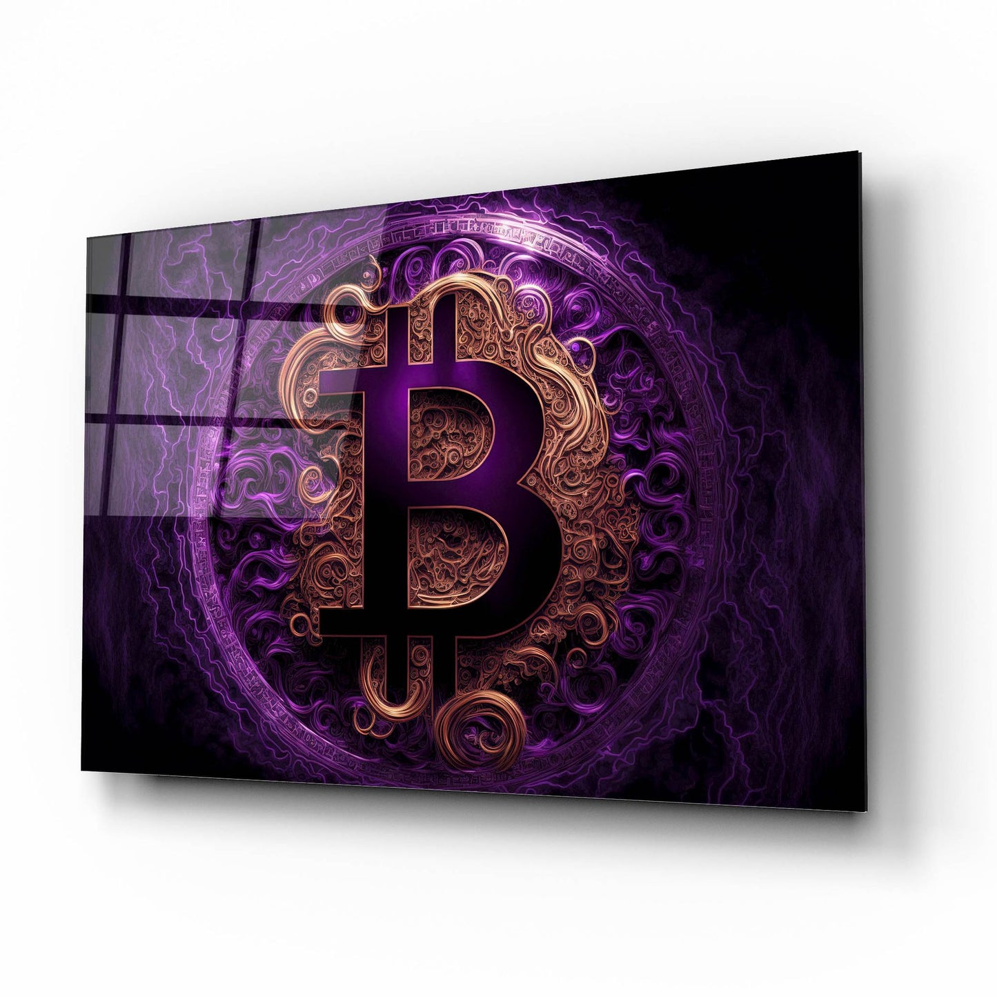 Epic Art 'Bitcoin Realm' by Epic Portfolio, Acrylic Glass Wall Art,16x12