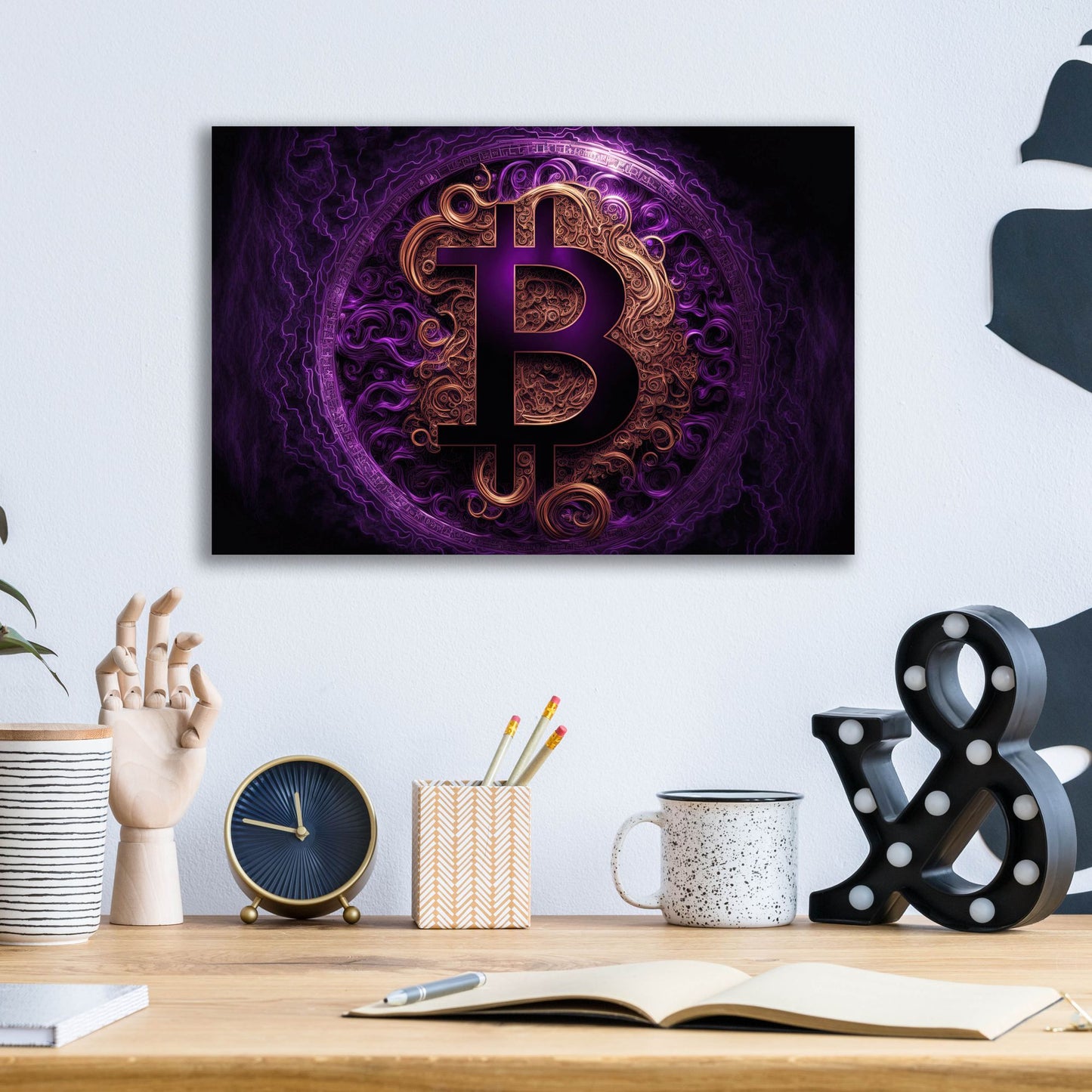 Epic Art 'Bitcoin Realm' by Epic Portfolio, Acrylic Glass Wall Art,16x12