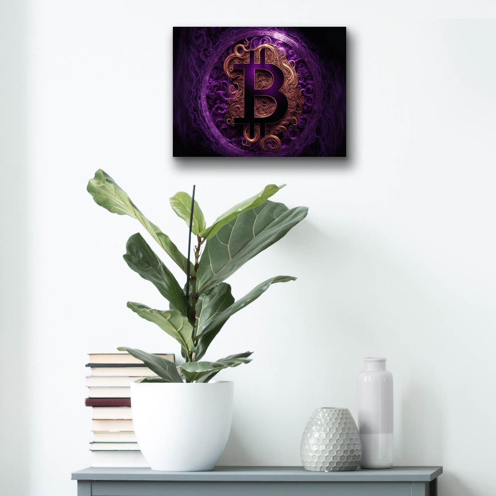 Epic Art 'Bitcoin Realm' by Epic Portfolio, Acrylic Glass Wall Art,16x12