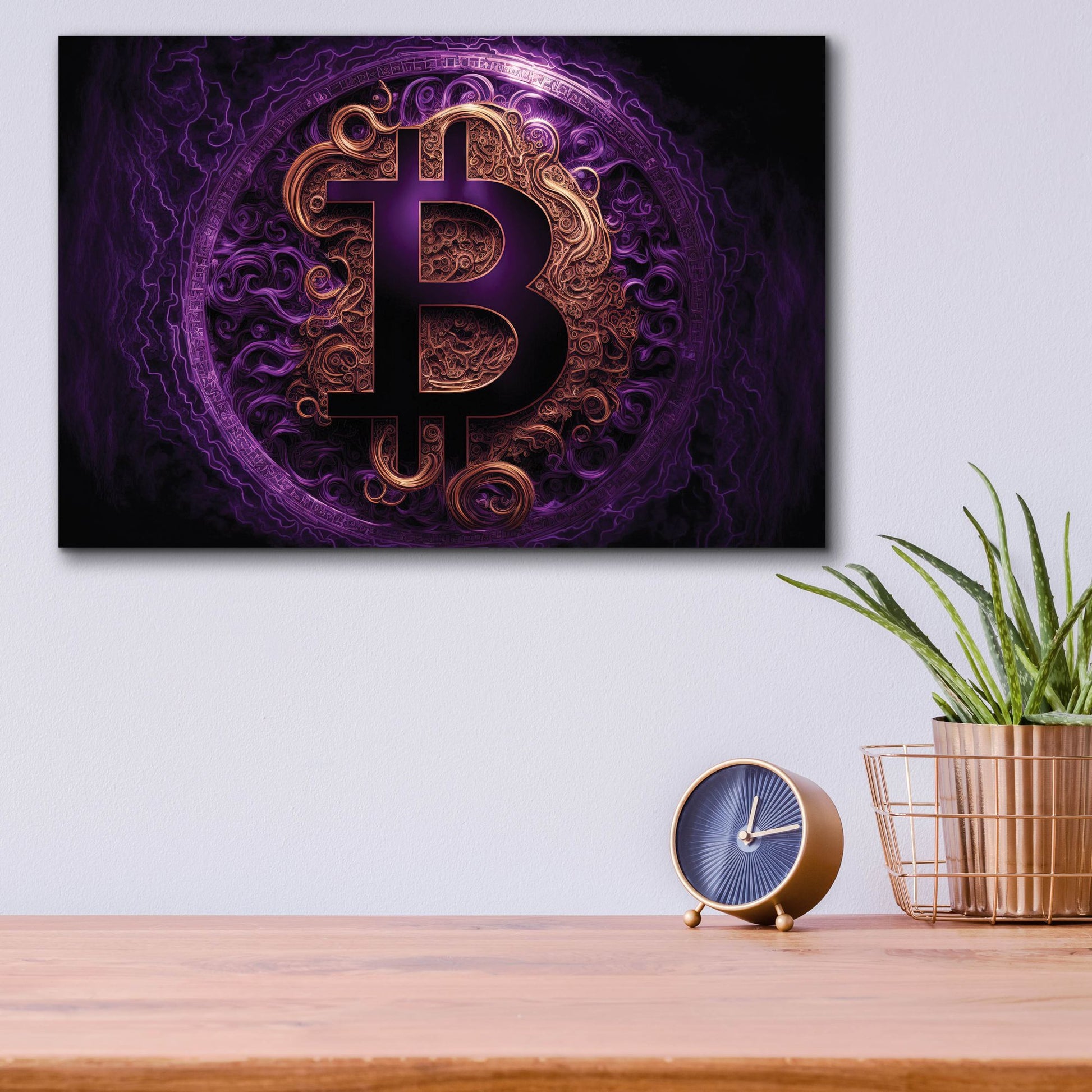 Epic Art 'Bitcoin Realm' by Epic Portfolio, Acrylic Glass Wall Art,16x12