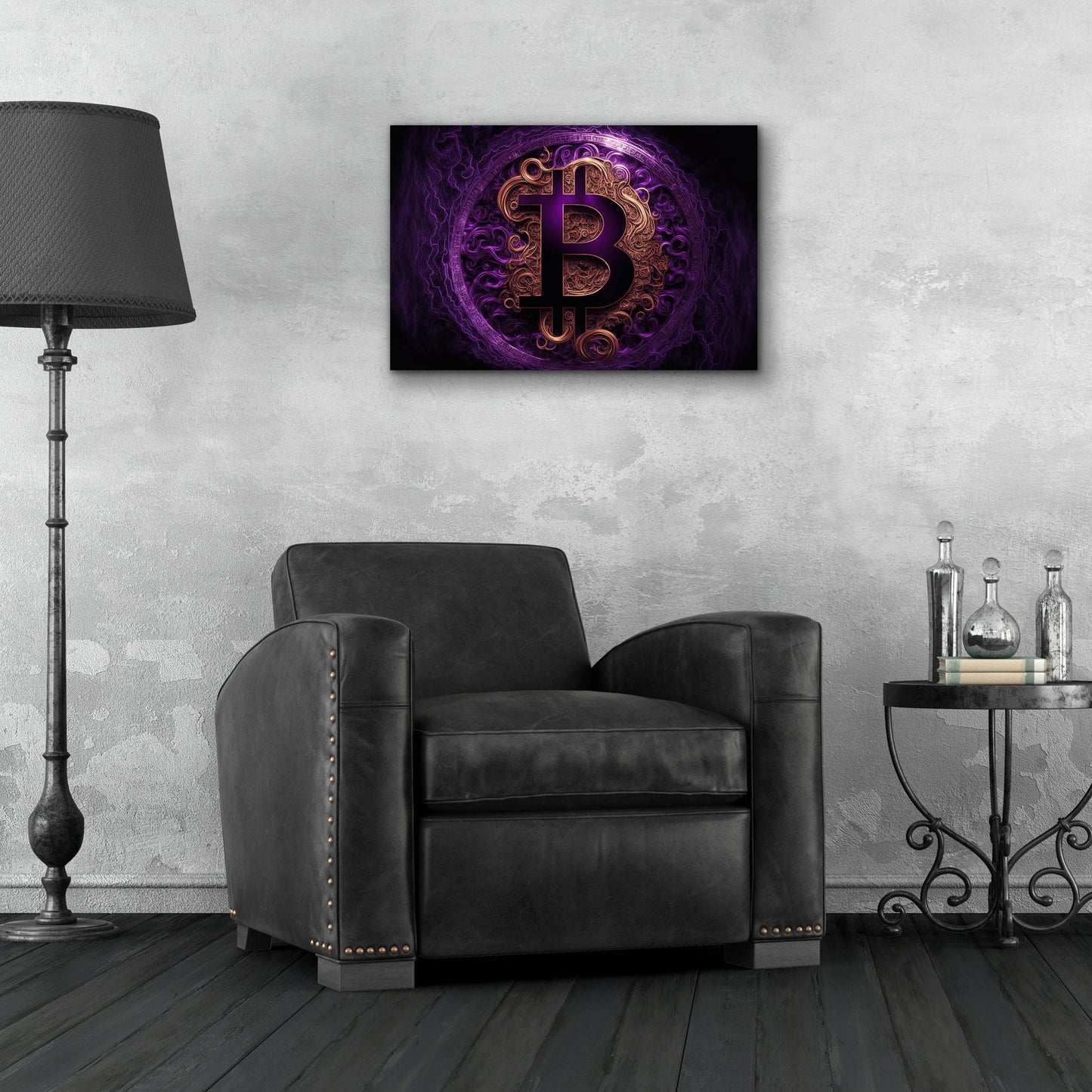 Epic Art 'Bitcoin Realm' by Epic Portfolio, Acrylic Glass Wall Art,24x16