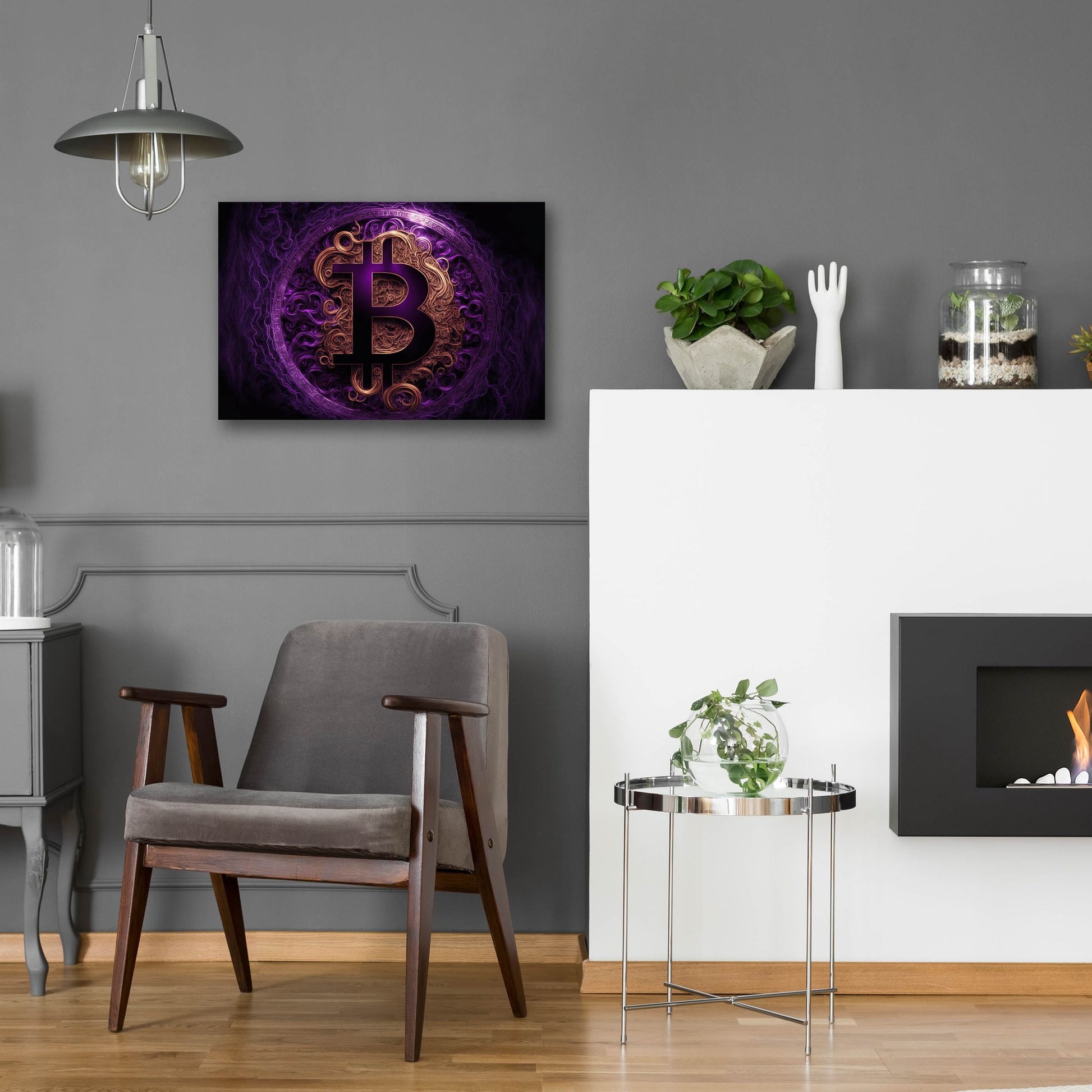 Epic Art 'Bitcoin Realm' by Epic Portfolio, Acrylic Glass Wall Art,24x16