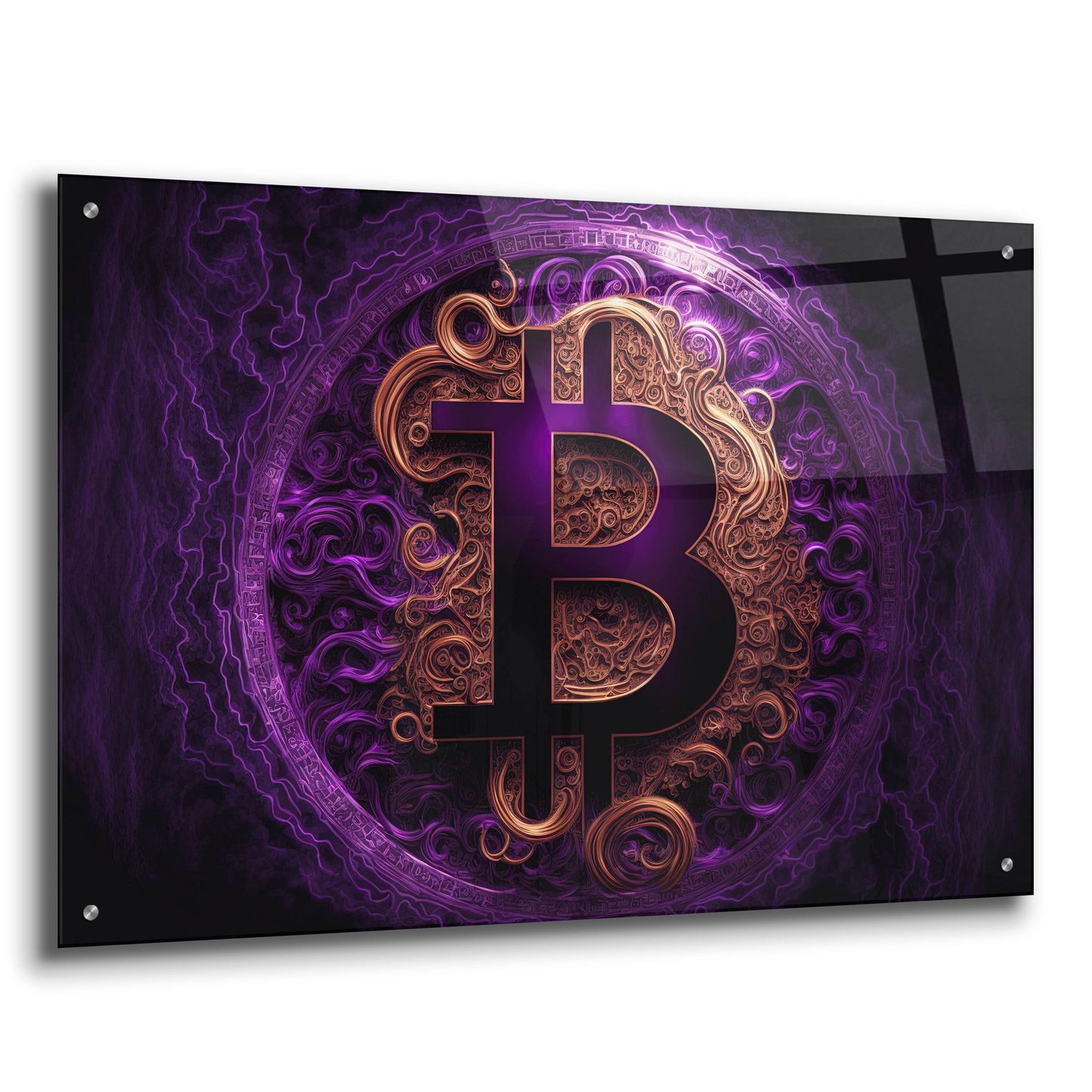 Epic Art 'Bitcoin Realm' by Epic Portfolio, Acrylic Glass Wall Art,36x24