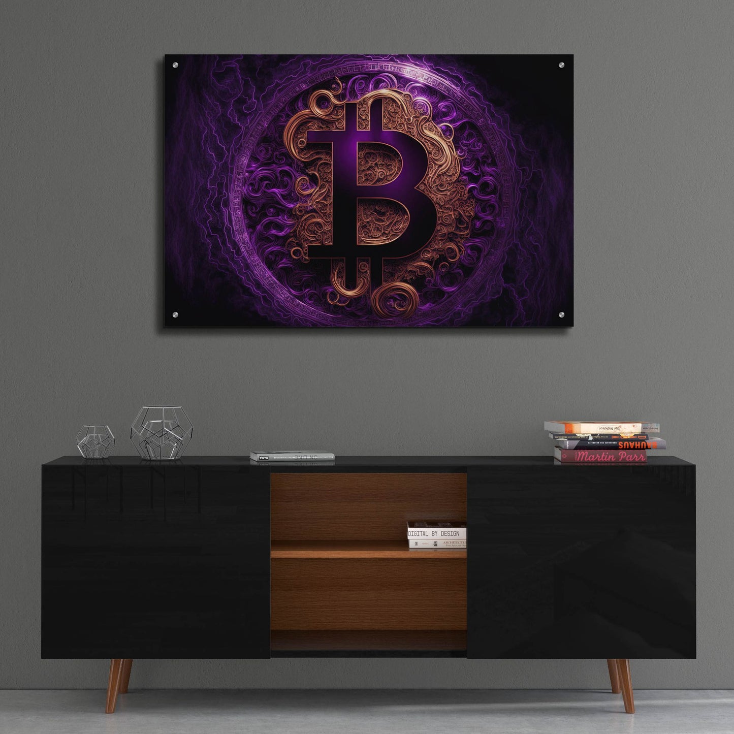 Epic Art 'Bitcoin Realm' by Epic Portfolio, Acrylic Glass Wall Art,36x24