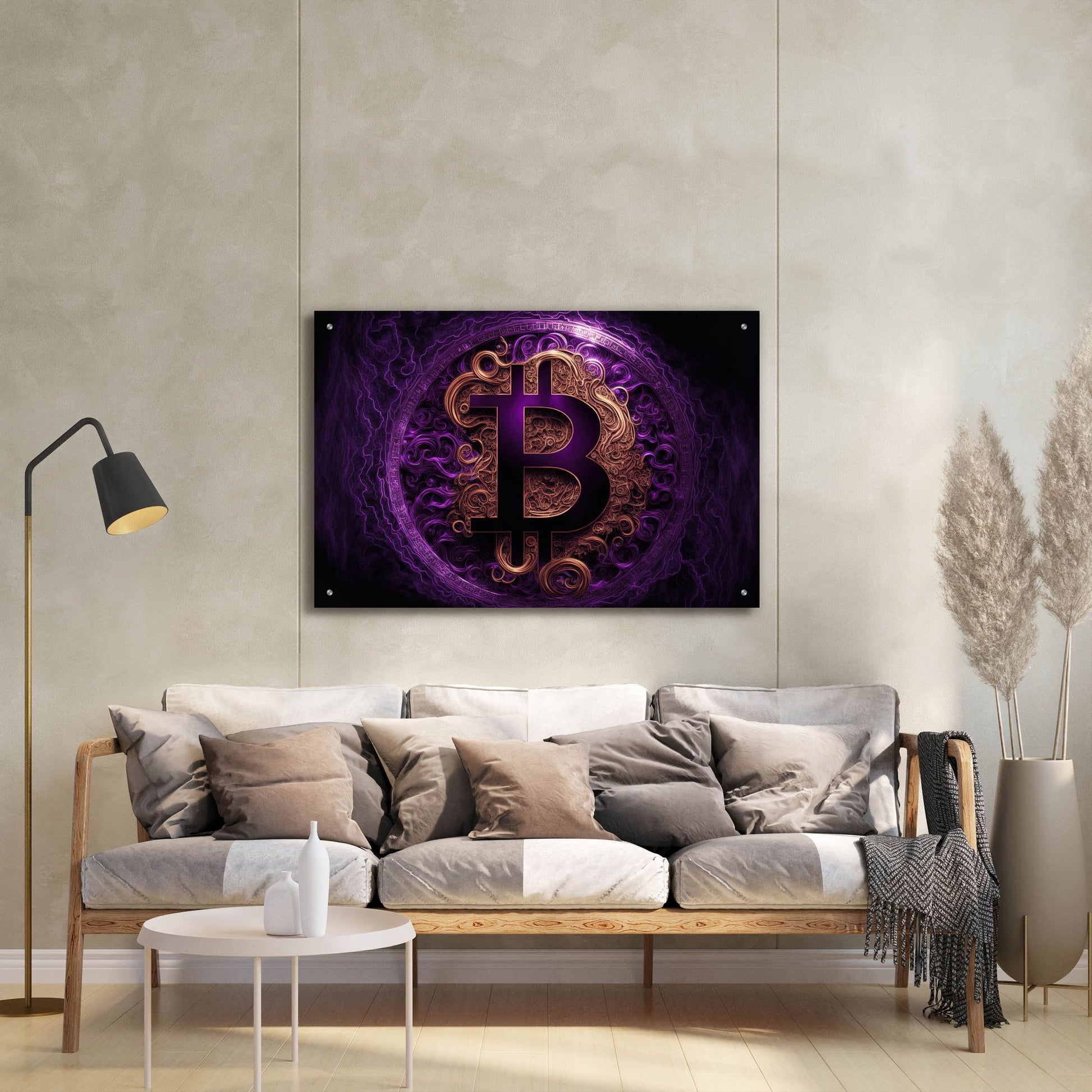 Epic Art 'Bitcoin Realm' by Epic Portfolio, Acrylic Glass Wall Art,36x24