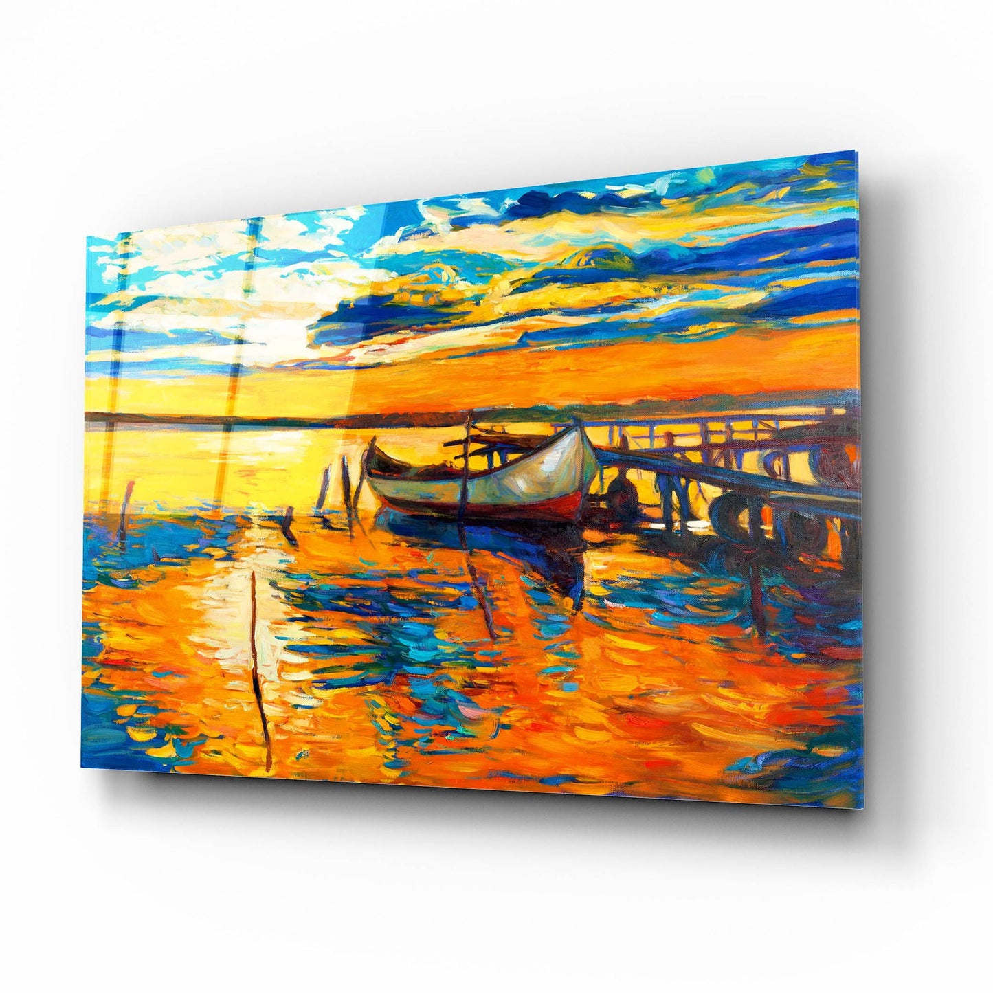 Epic Art 'Lonely Boat' by Epic Portfolio, Acrylic Glass Wall Art,16x12