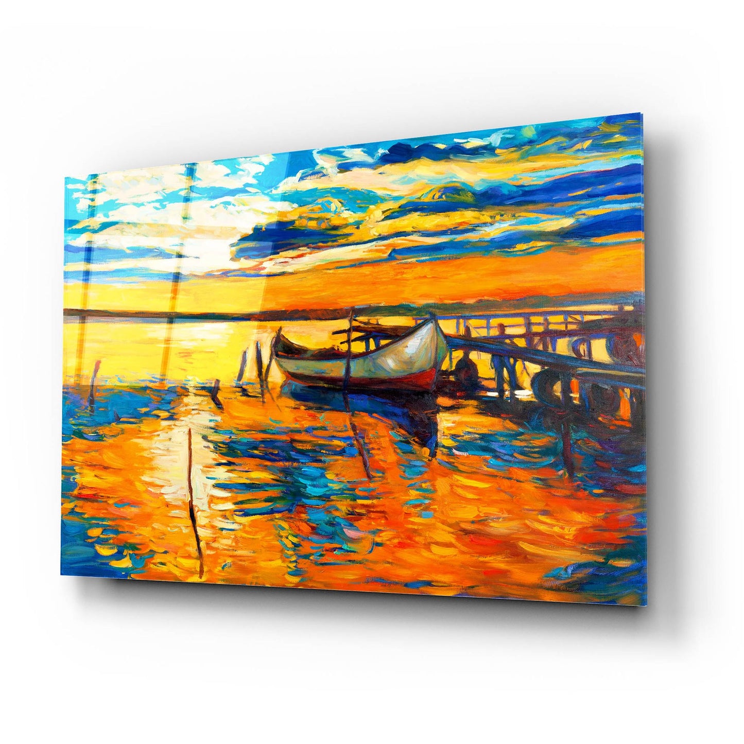 Epic Art 'Lonely Boat' by Epic Portfolio, Acrylic Glass Wall Art,24x16