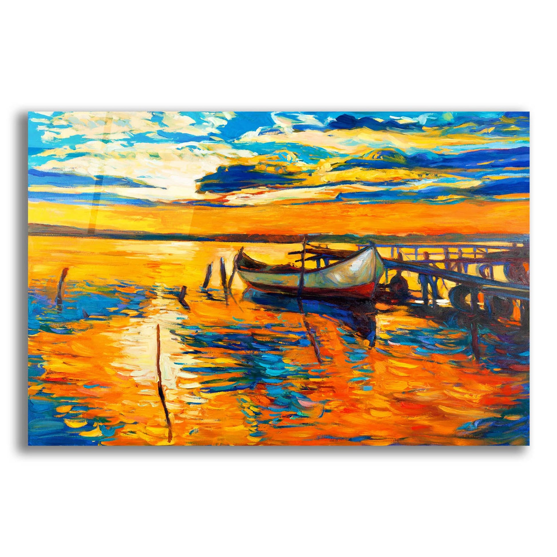 Epic Art 'Lonely Boat' by Epic Portfolio, Acrylic Glass Wall Art,24x16