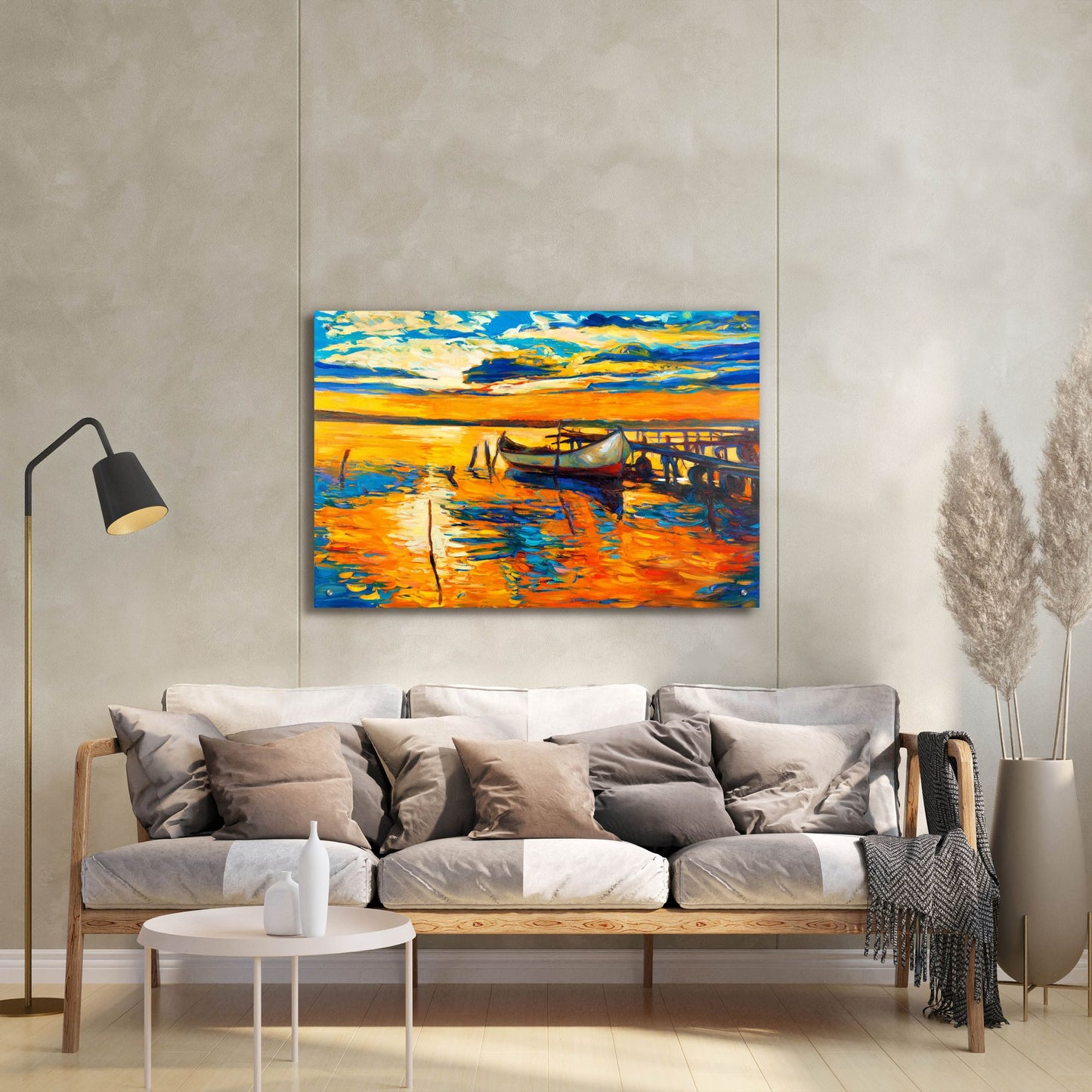 Epic Art 'Lonely Boat' by Epic Portfolio, Acrylic Glass Wall Art,36x24