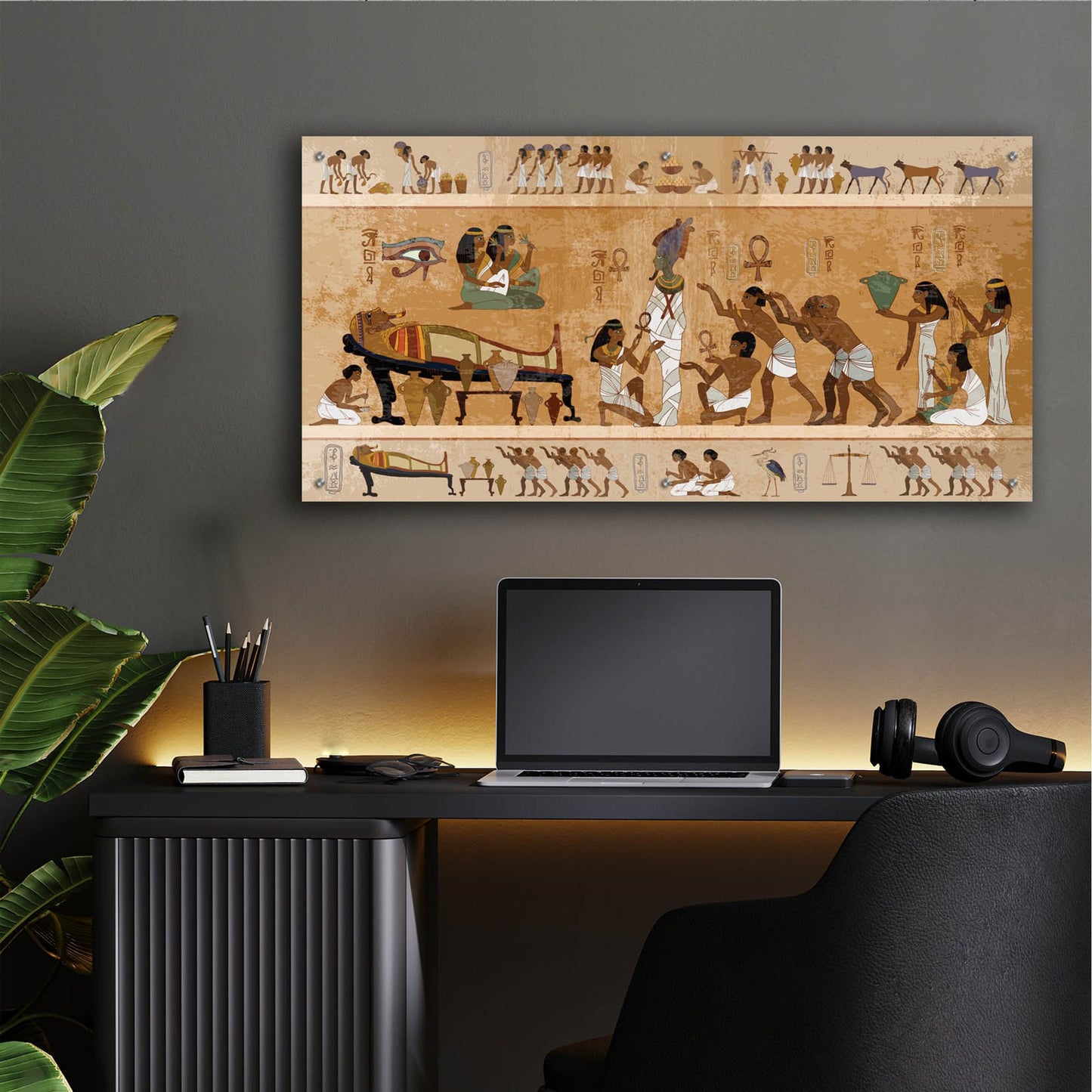 Epic Art 'Ancient Egypt Art' by Epic Portfolio, Acrylic Glass Wall Art,48x24
