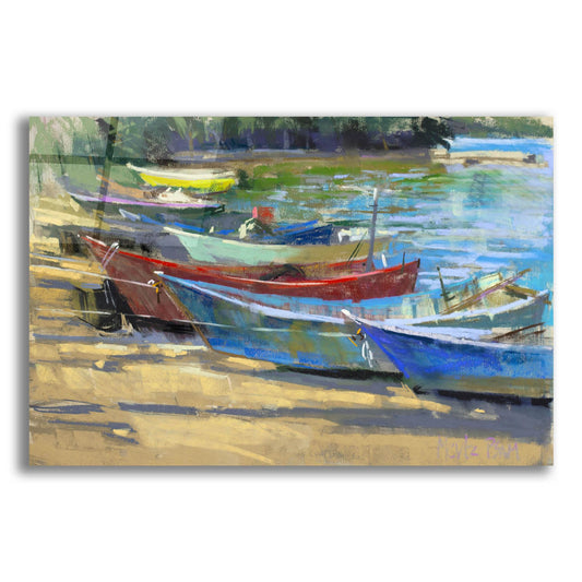 Epic Art 'Fishing Boats Marta' by Nancie King Mertz, Acrylic Glass Wall Art