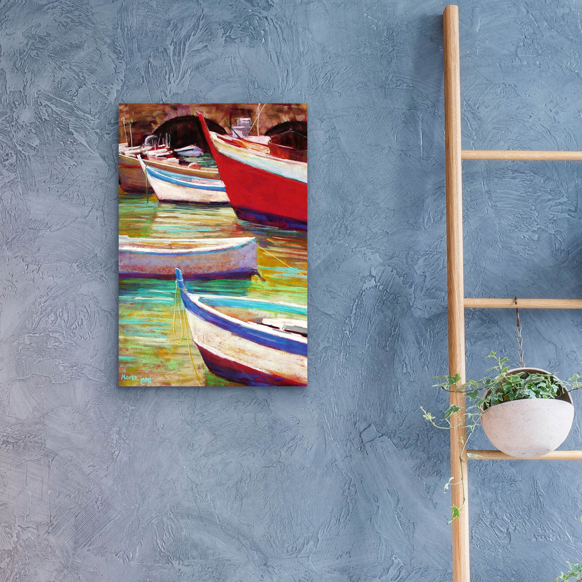 Epic Art 'Colors Of Camogli' by Nancie King Mertz, Acrylic Glass Wall Art,16x24